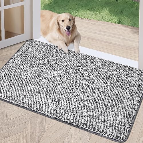REFETONE Tapete para interiores, tapete para puerta delantera, 20 x 32 pulgadas, parte trasera de goma absorbente, antideslizante, lavable a