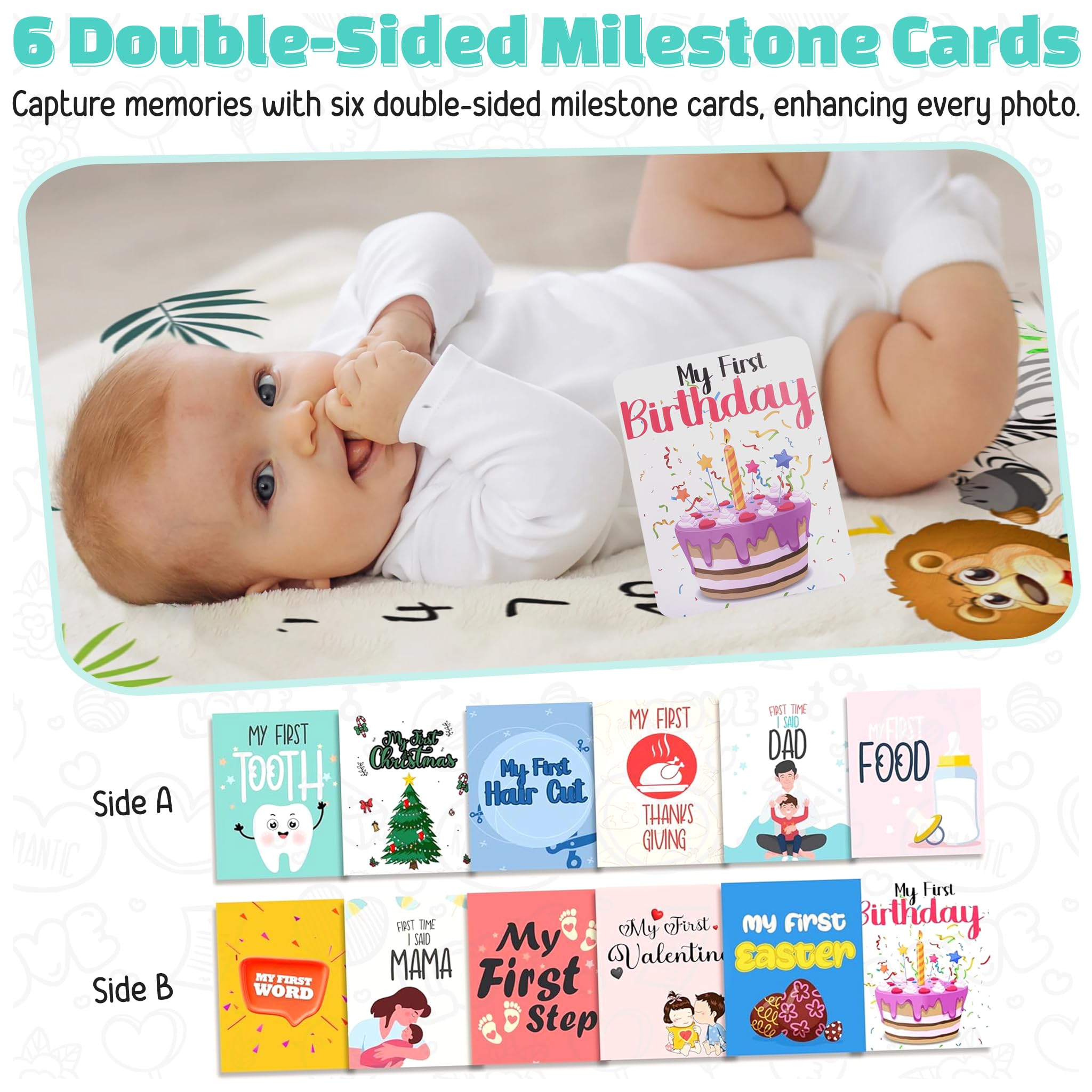 Manta de bebé para niño, Forro Polar de Franela, Elegante, Suave y acogedora, Captura Recuerdos Preciosos, Fotos, Regalos, Accesorios de Fotos adicionales