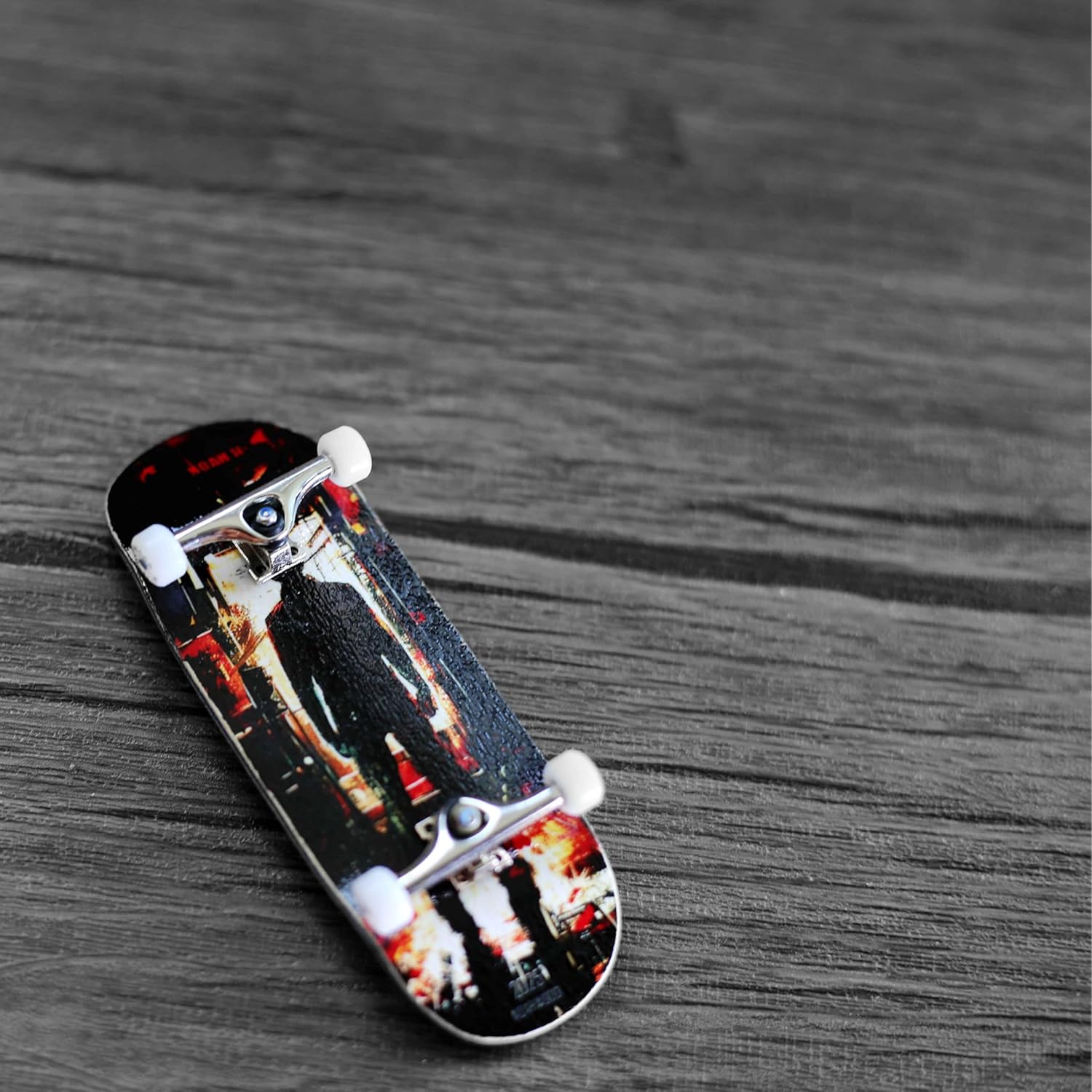 2025 Noahwood 15s PRO Fingerboard Complete (5-Layer Colour Maple Wooden Pro Concave 35 x 98mm Handmade Deck + 34mm Prince 3G Silver Truck + Crown White Wheels iii) Noahii