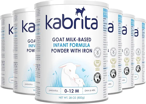 Kabrita Goat Milk Infant Formula - Easy to Digest Baby Formula 0-12 Months - Contains Prebiotics, Iron, DHA, Non-GMO - Gentle on Sensitive Tummies - Formula Supporting Gut Health & Sleep - 28oz (Pack of 6)