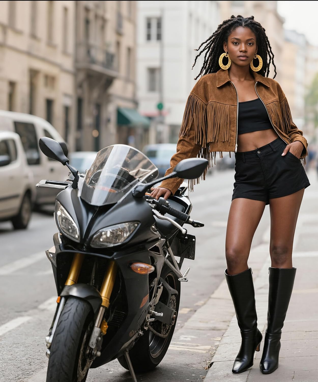 Kitten Heel Knee High Boots Women Square Toe Long Tall Boots Faux Leather Low Heel Boot Fashion Dress Casual Elastic Boots with Side Zipper