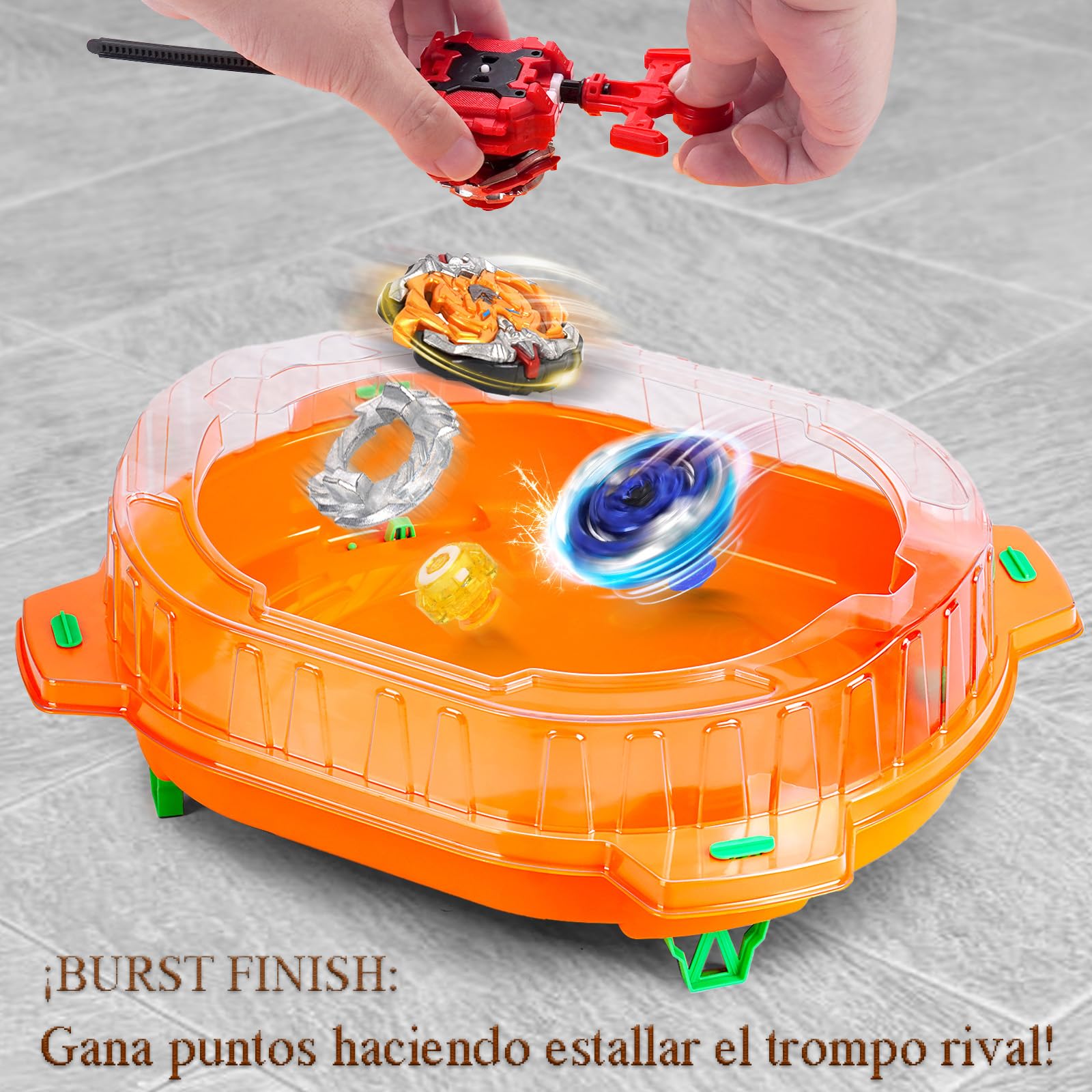 Conjunto de Juguete de Top de Batalla Burst | 6 Tops de Batalla, 2 Lanzadores y 1 Estadio, Juguetes para Niños y Niñas de 6 Años en Adelante