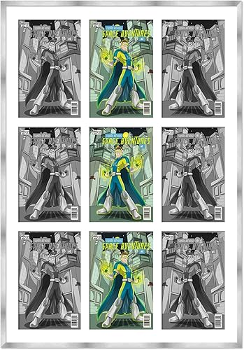 Miniatura 75 de Marco de cómic negro mate Para cómics publicados entre 1986 y el día actual (marco de madera maciza de cómic de la Edad Dorada), hecho