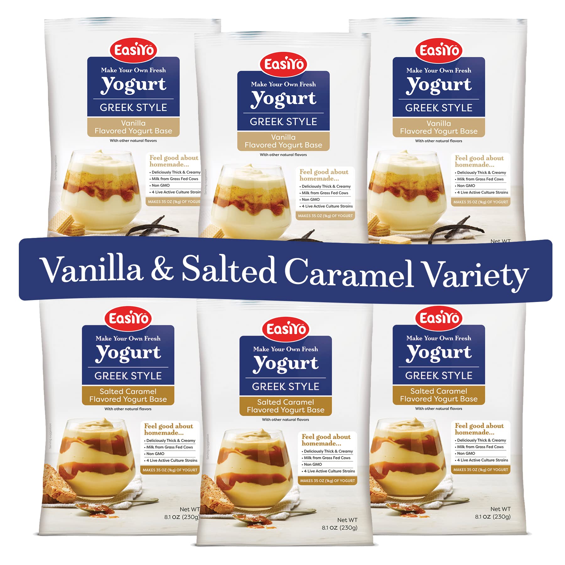 Buy EasiYo Greek Style Salted Caramel and Vanilla Flavored Variety Pack