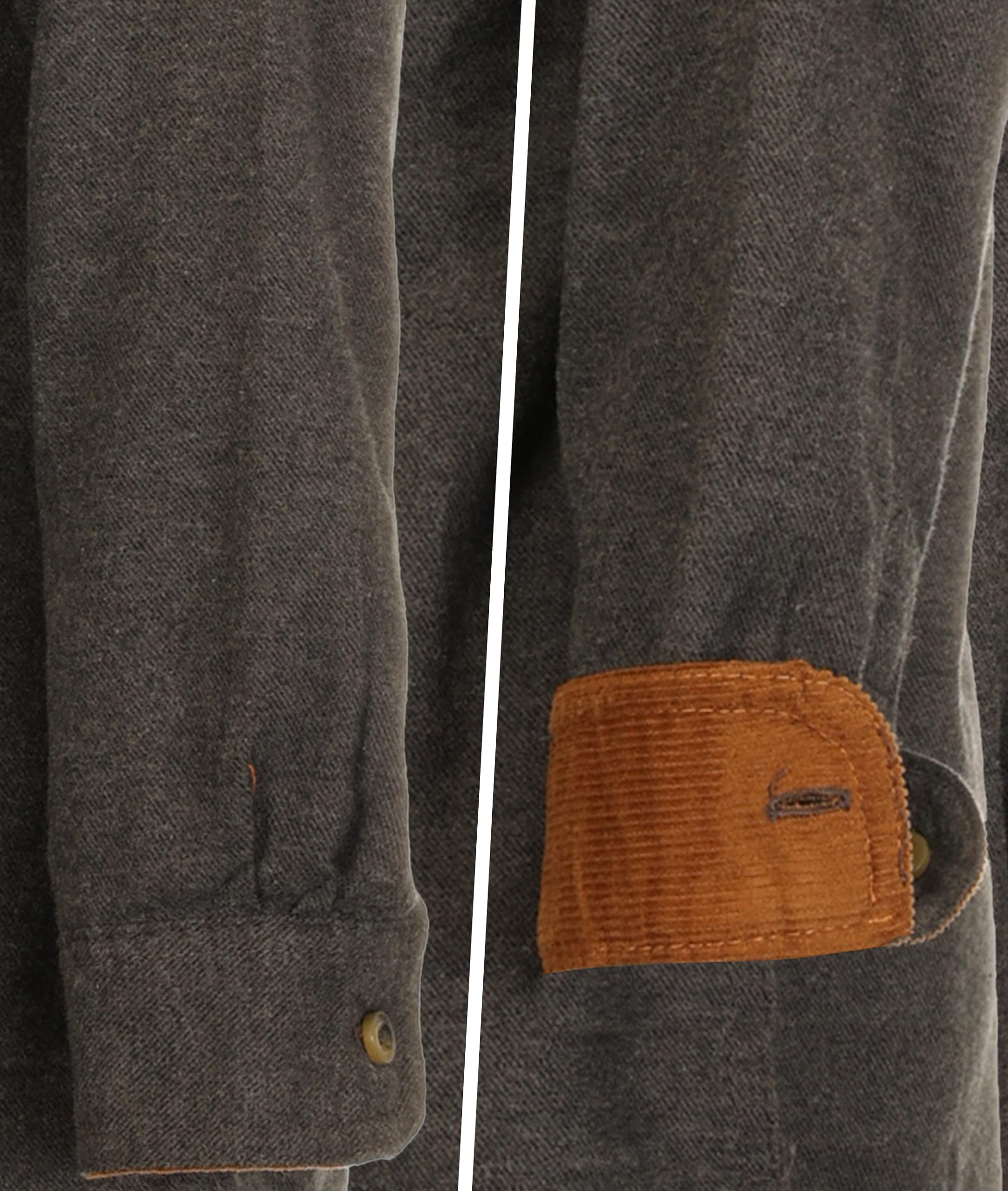 Gioberti Camisa de franela de un solo bolsillo para niño con contraste de pana
