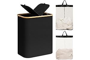 Double Laundry Hamper with分離式Lid and Removable Laundry Bags