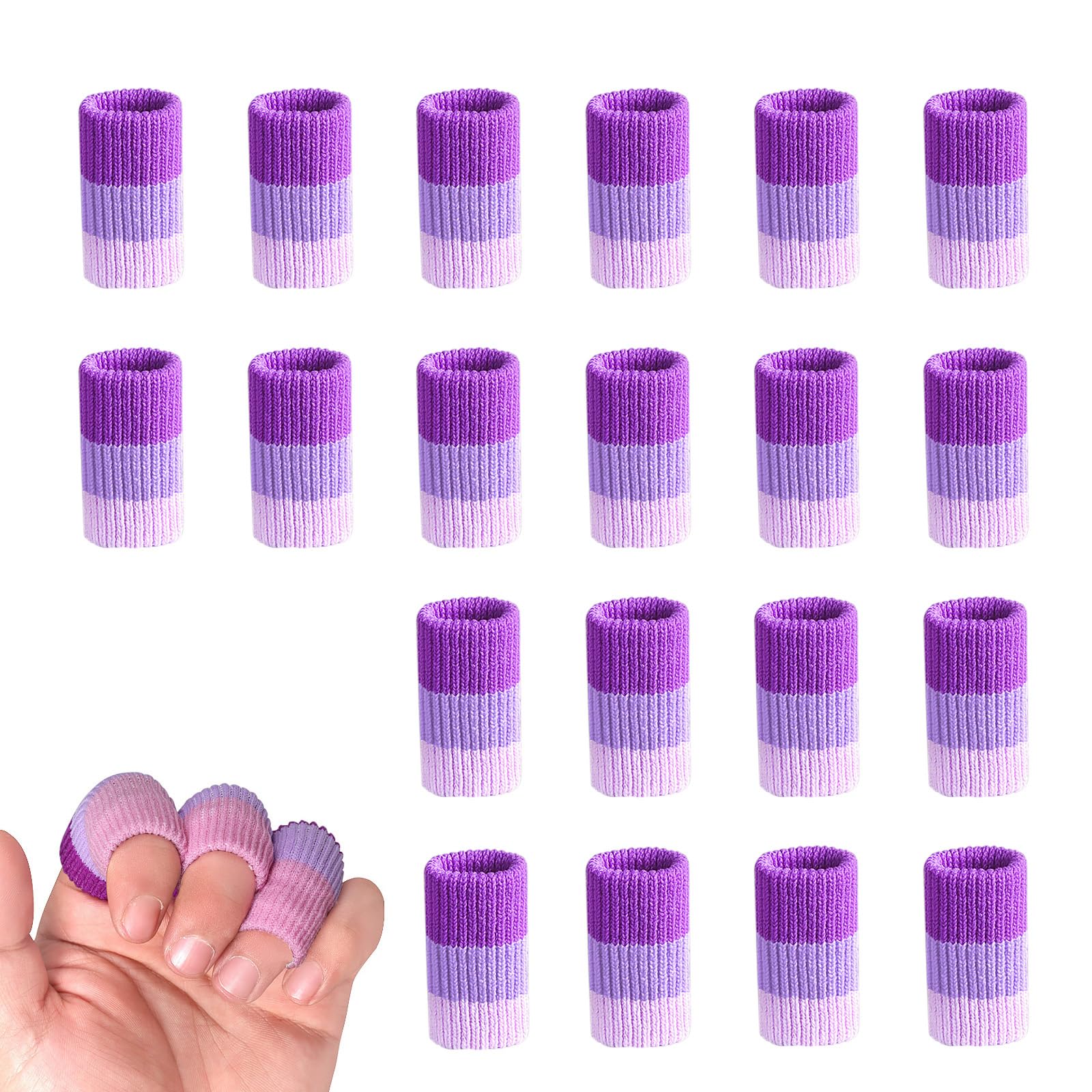 20PCS Crochet Finger Protectors,Breathable Compression Finger Sleeves,Finger Guards for Knitting,Writing,Basketball, Hypermobility Aids & Trigger Finger Support