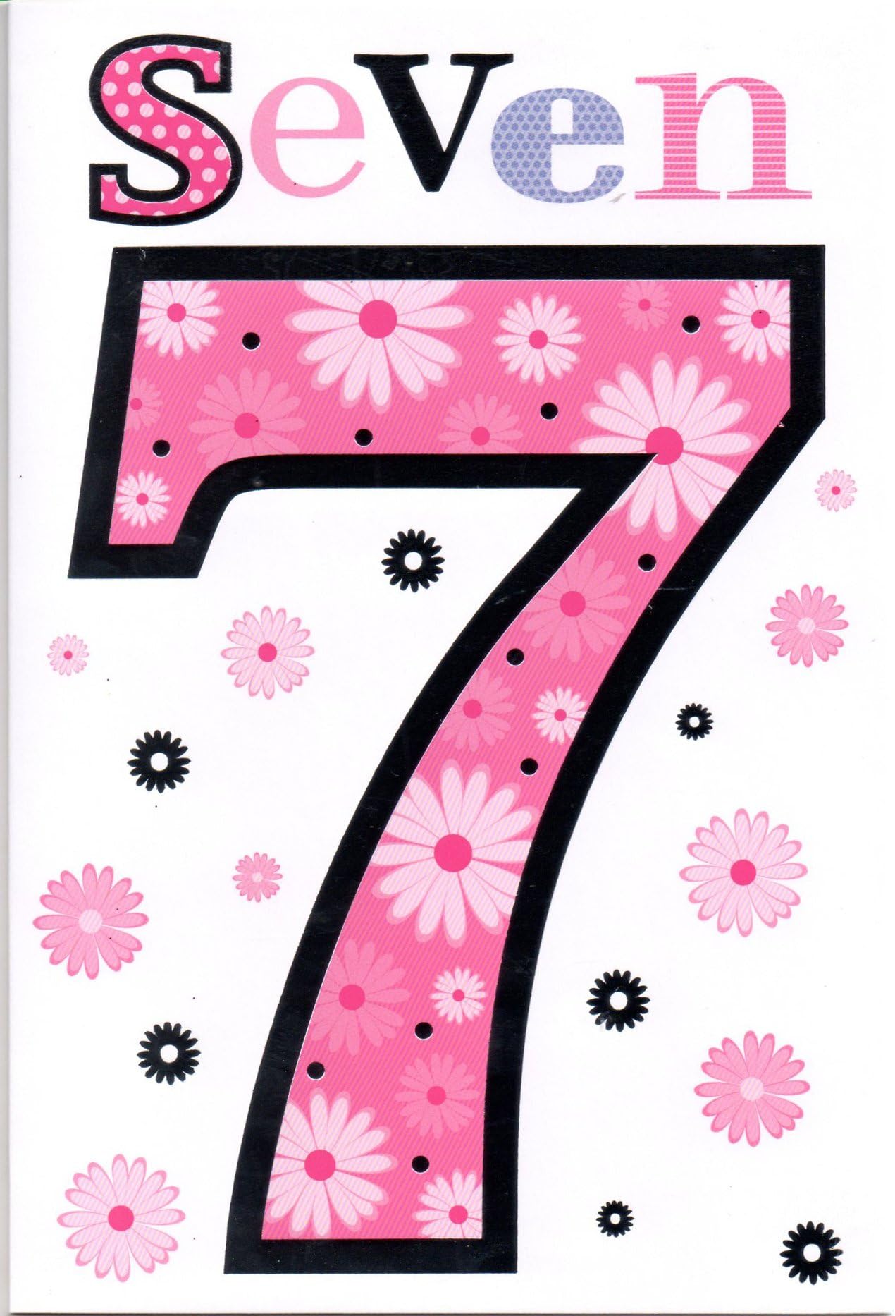 Children's 7th Birthday Card for Seven (7) Year Old Girl - Free Post ...
