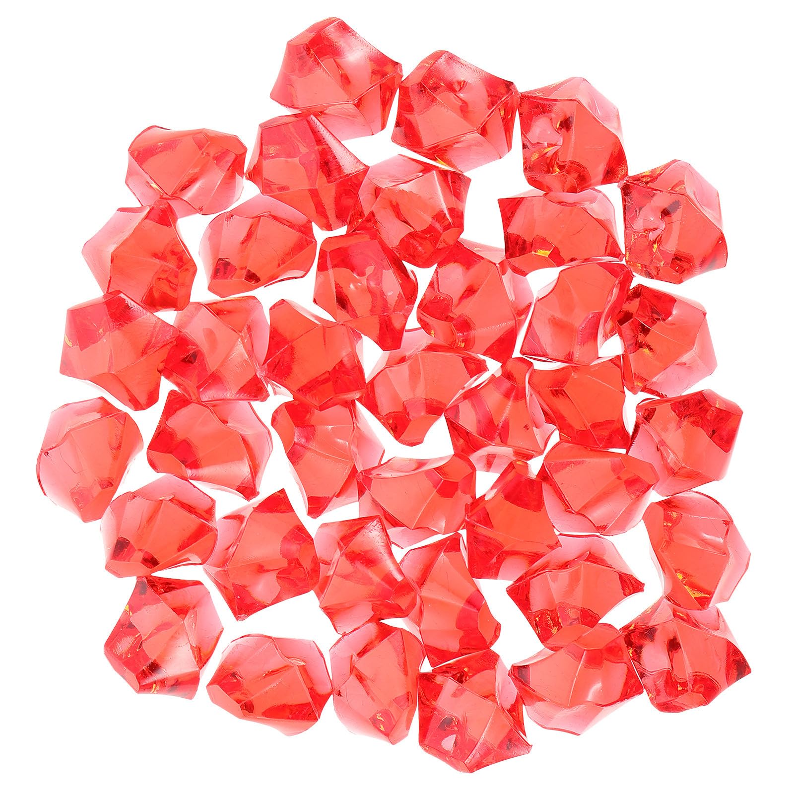 Cubitos de hielo para decoración realista acrílicos irregulares Abaodam color rojo 500 piezas