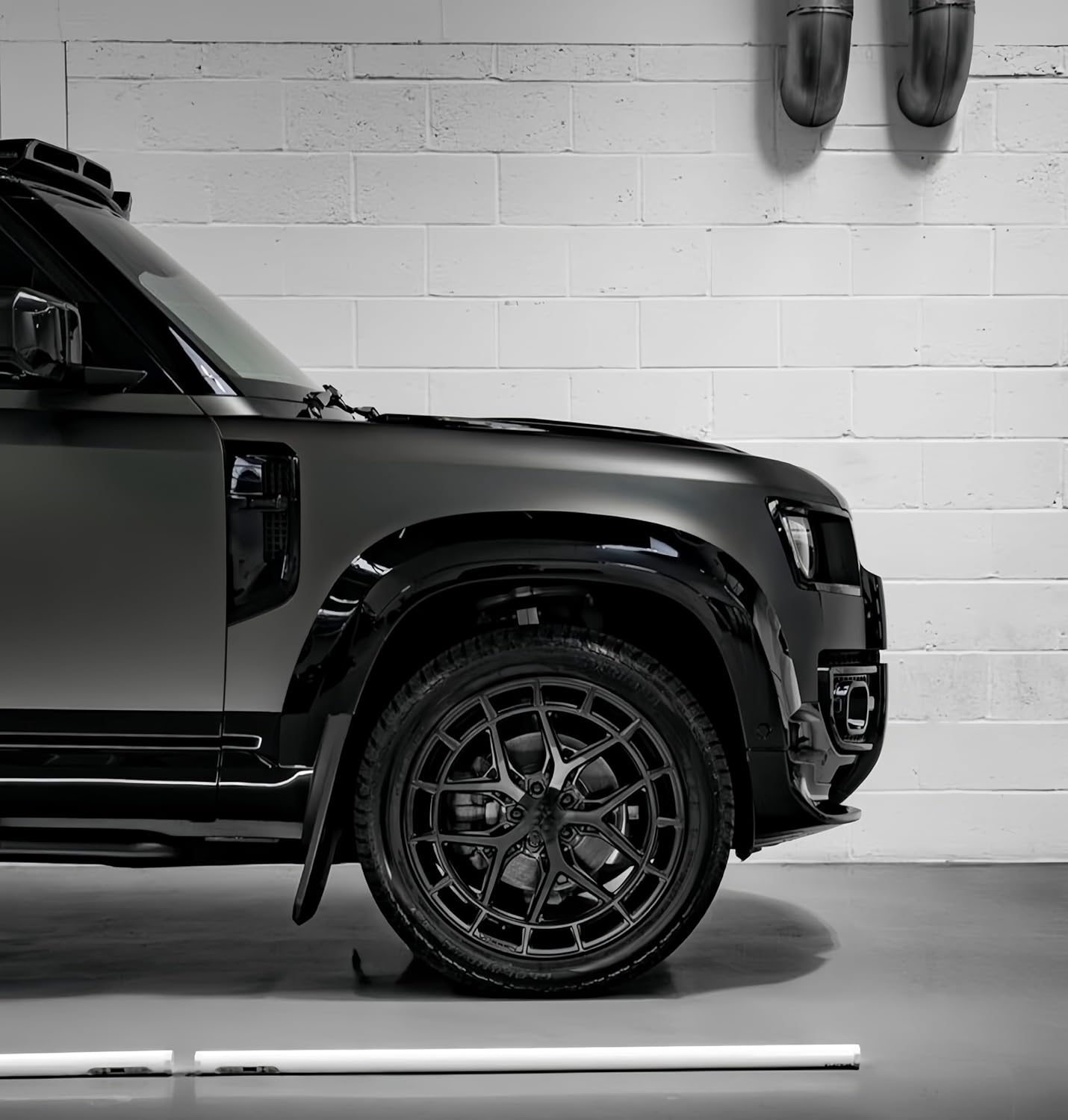 Glossy Black Wheel Fender Flare Trim Kit Widening Eyebrow Arch Fit For Land Rover Defender 110 2020 2021 2022 2023 2024 2025 2026 Set Accessories ABS