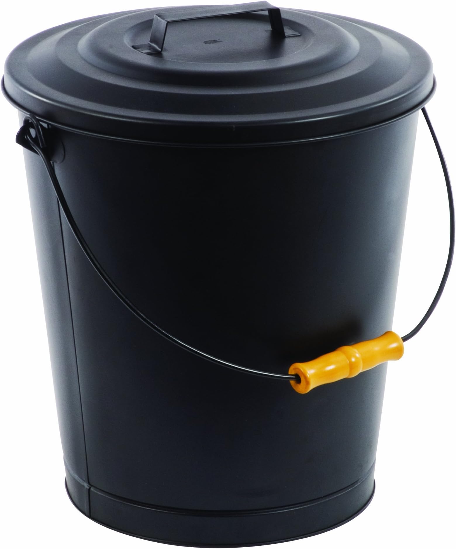 Pleasant HearthFireplace Ash Bucket with Lid,Black