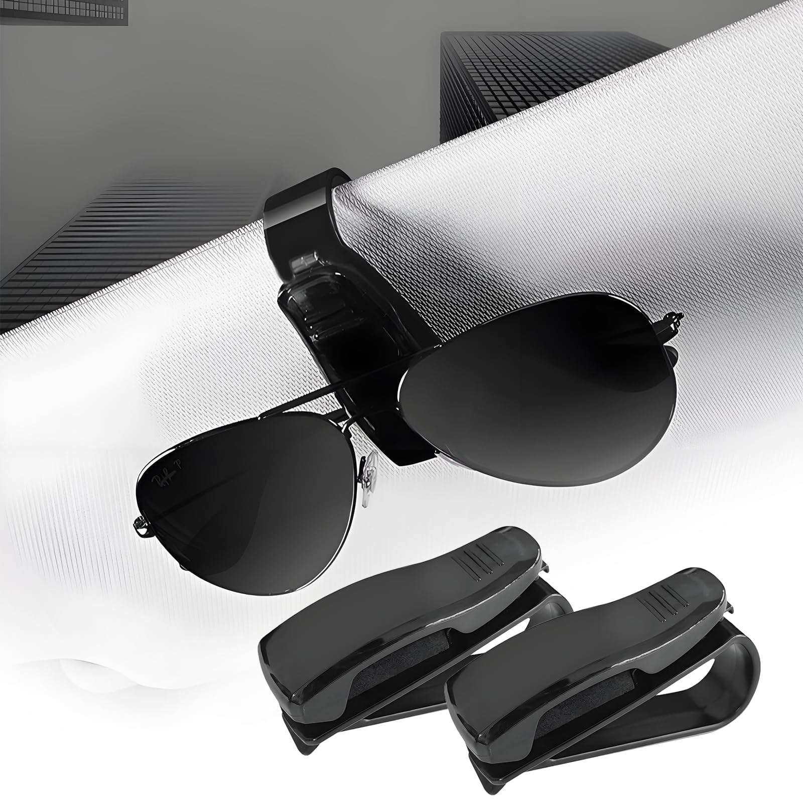 QIANQIANBF 2Pcs Car Sunglasses Holder for Toyota Crown Signia 2025, Sun Visor Glasses Clip Reliable Eyewear Mount Practical Interior Storage Organizer