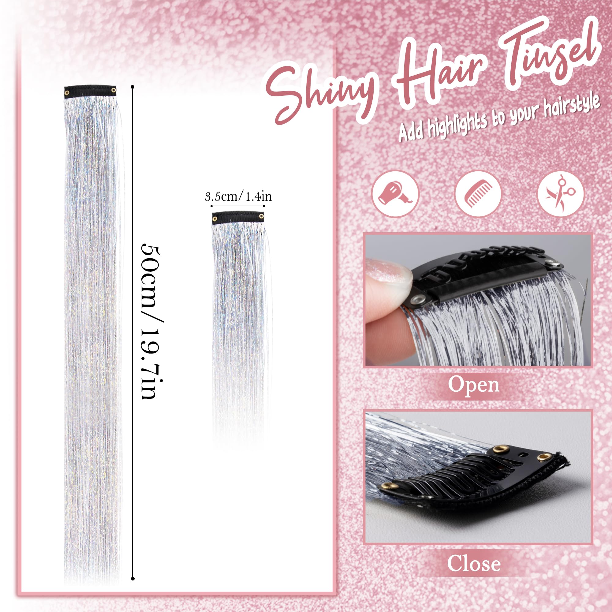 Dalababa 12 Pcs Coloured Hair Extensions - Image 2