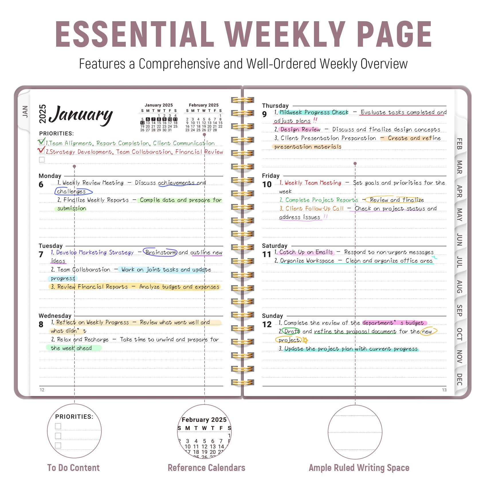 Snapklik.com : 2025 Planner - Weekly And Monthly Planner Spiral Bound ...