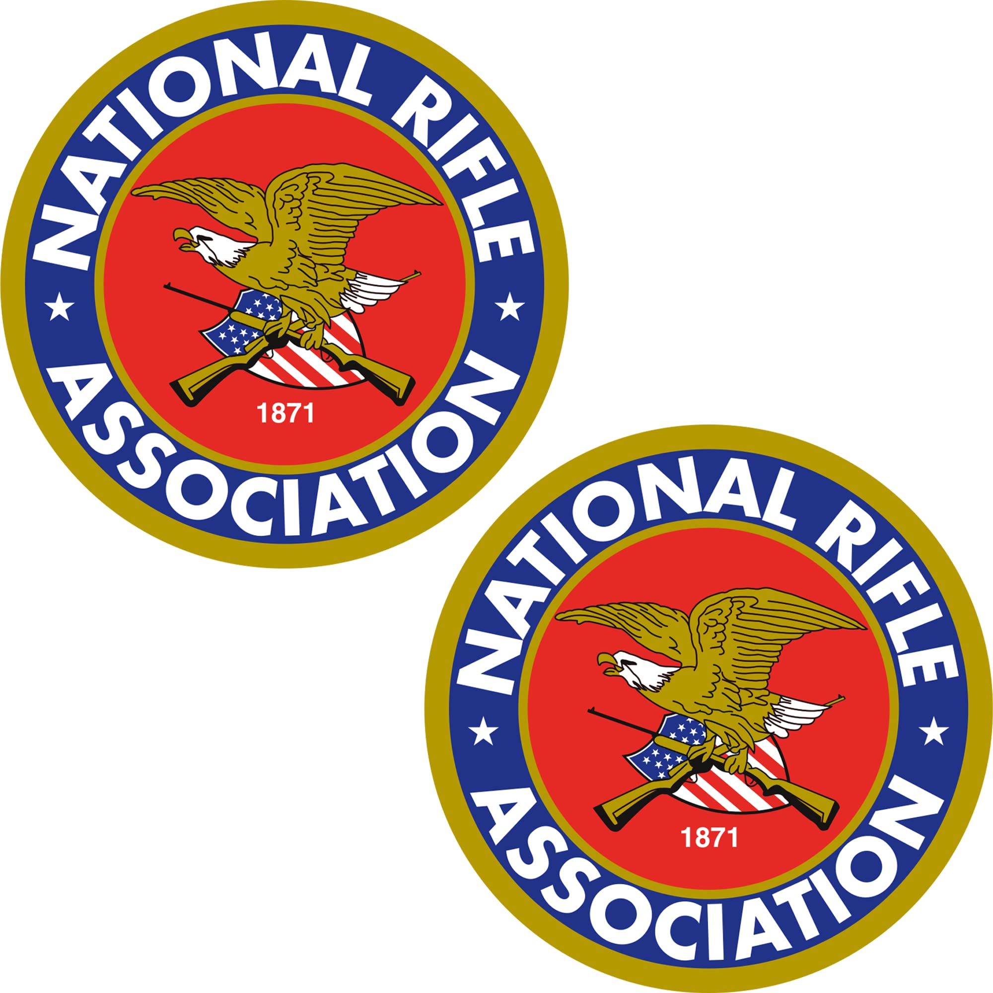 2X National Rifle Association NRA 3 Inch Stickers Laptop Bumper Second Amendment Decals