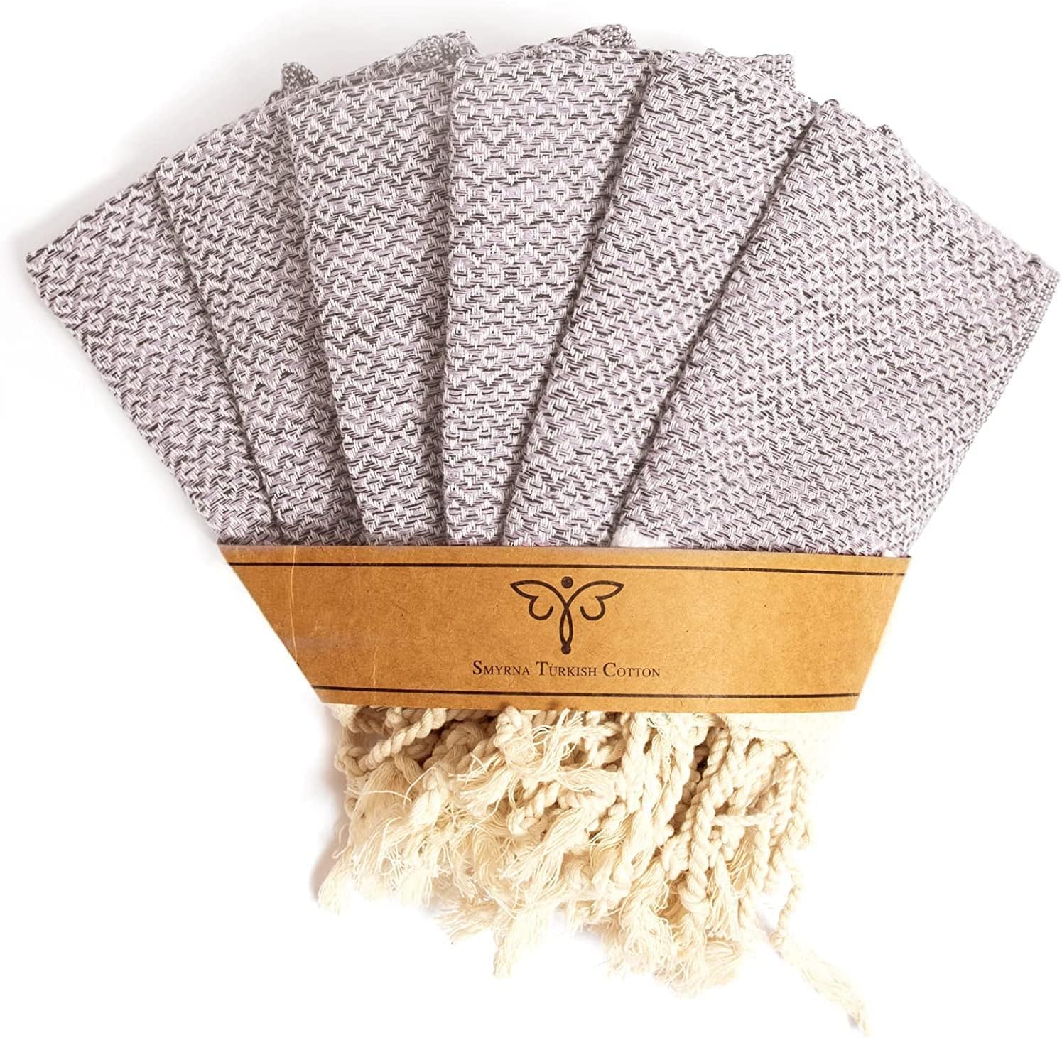 SMYRNA TURKISH COTTON Wash Cloths Pack of 6 | 12"x17" | Versatile Bath Towels for Bathroom, Hotel, SPA, Gym | Soft, Absorbent, Prewashed and Quick Dry Turkish Hand Towels, Blush Pink