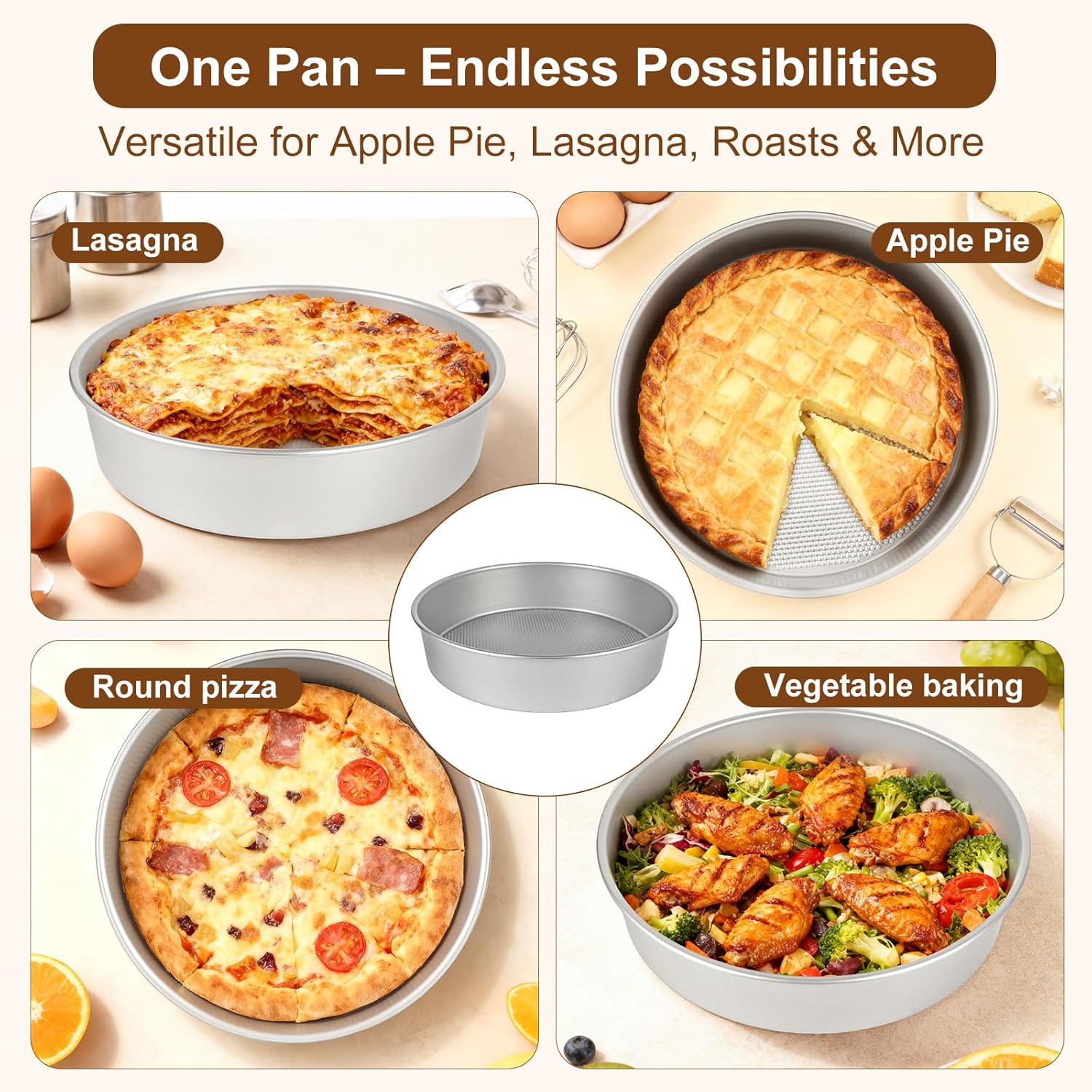 9-Inch Round Cake Pan Set of 2 – Extra Thick Gauge Steel Cake Pans, Honeycomb Texture Non-Stick Coating for Easy Release, Even Heating, Ideal for Layer Cakes, Cheesecakes & Home Baking - Image 8