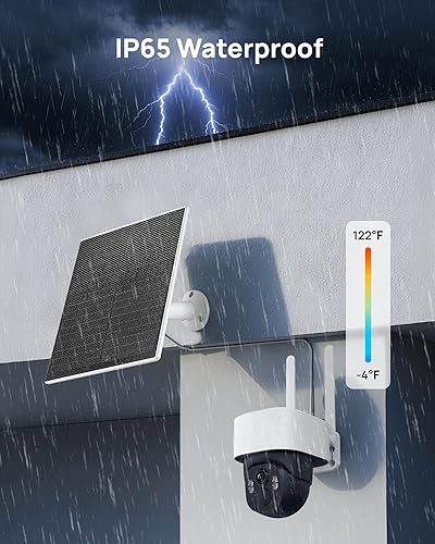 Miniatura 7 de Cámara de seguridad solar inalámbrica de 5 MP para exteriores, cámara PTZ WiFi 3K UHD con visión nocturna a color, seguimiento de movimiento,