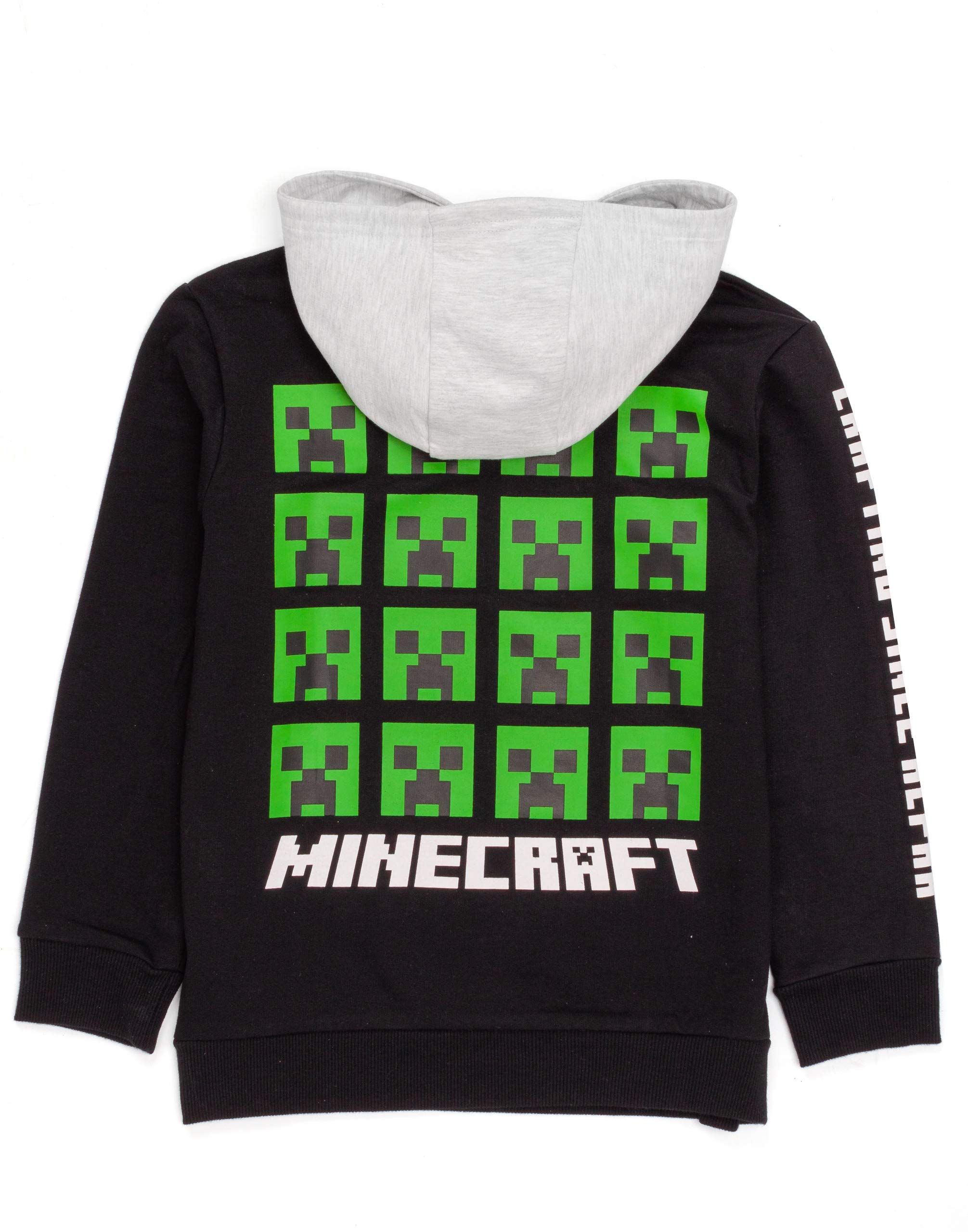 Minecraft Hoodie Boys Kids Game Preeper Black Hooded Jumper