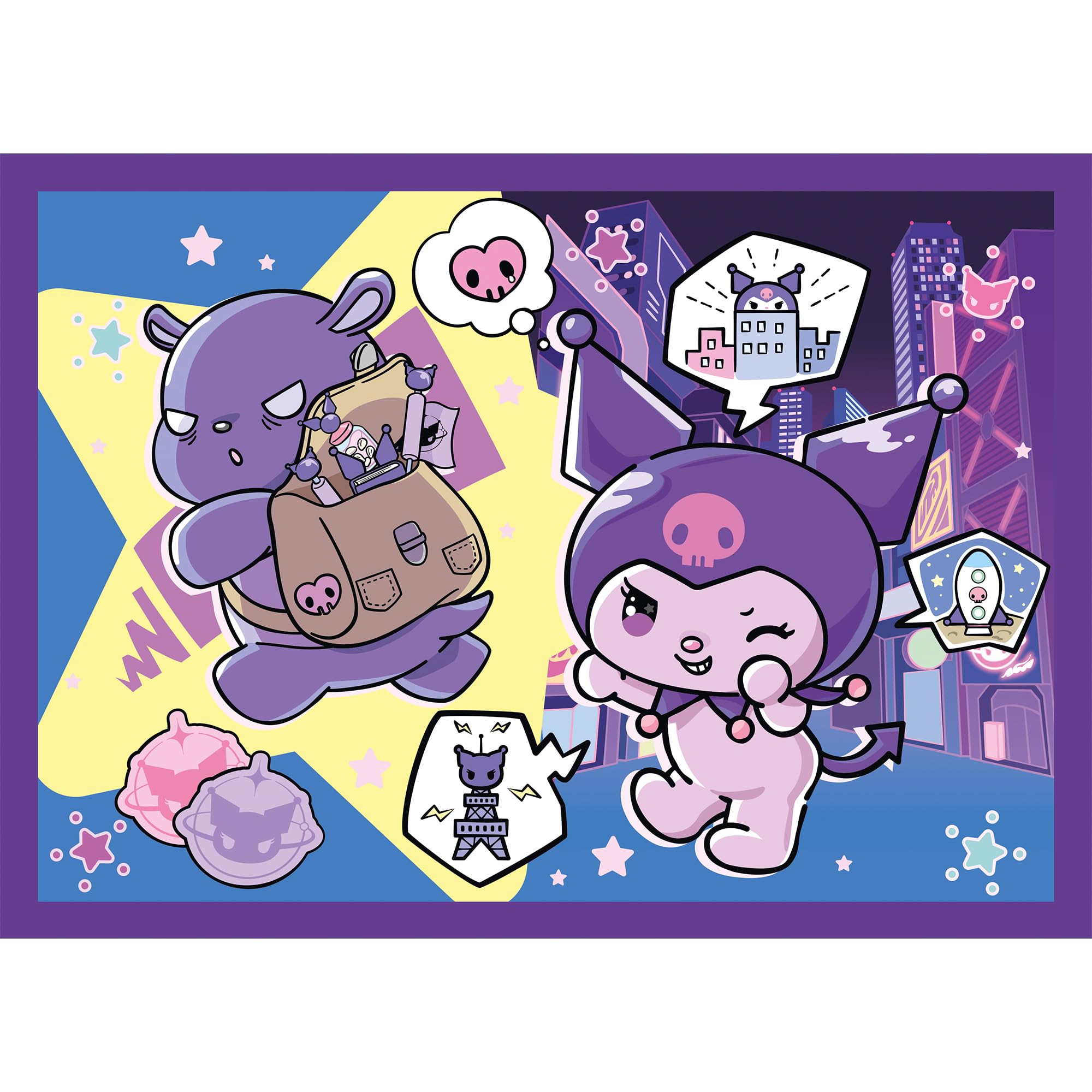 Trefl - Puzzle od 35 do 70 Elementów, 4w1: Dzień Kuromi, 4+ | Zestaw 4 Układanek, Różny Stopień Trudności, Rozwój Koncentracji i Spostrzegawczości, Wysoka Jakość, Idealny Prezent