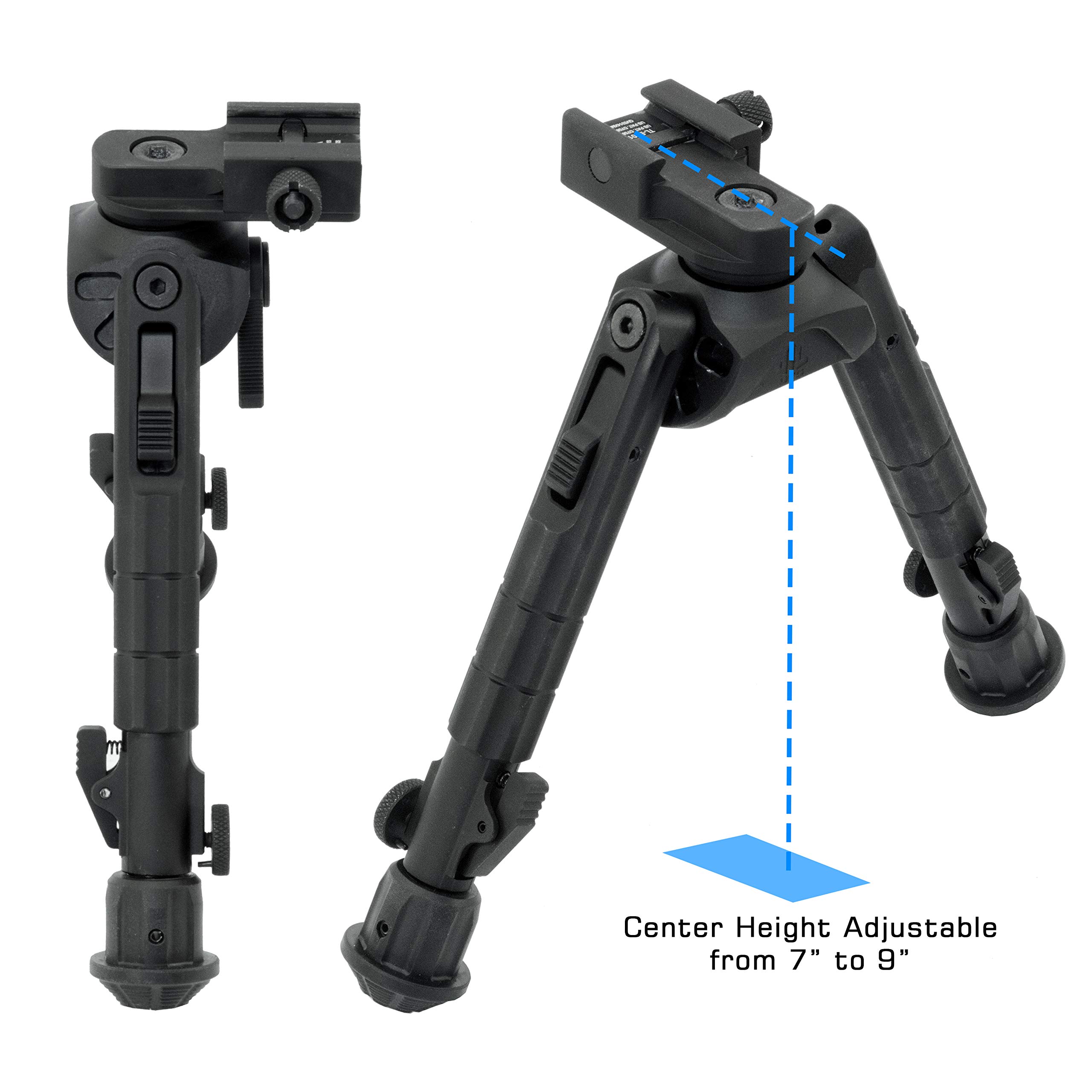 UTG Recon 360 TL Zweibeinstativ, 17,8 cm - 22,9 cm Mittelhöhe, Picatinny
