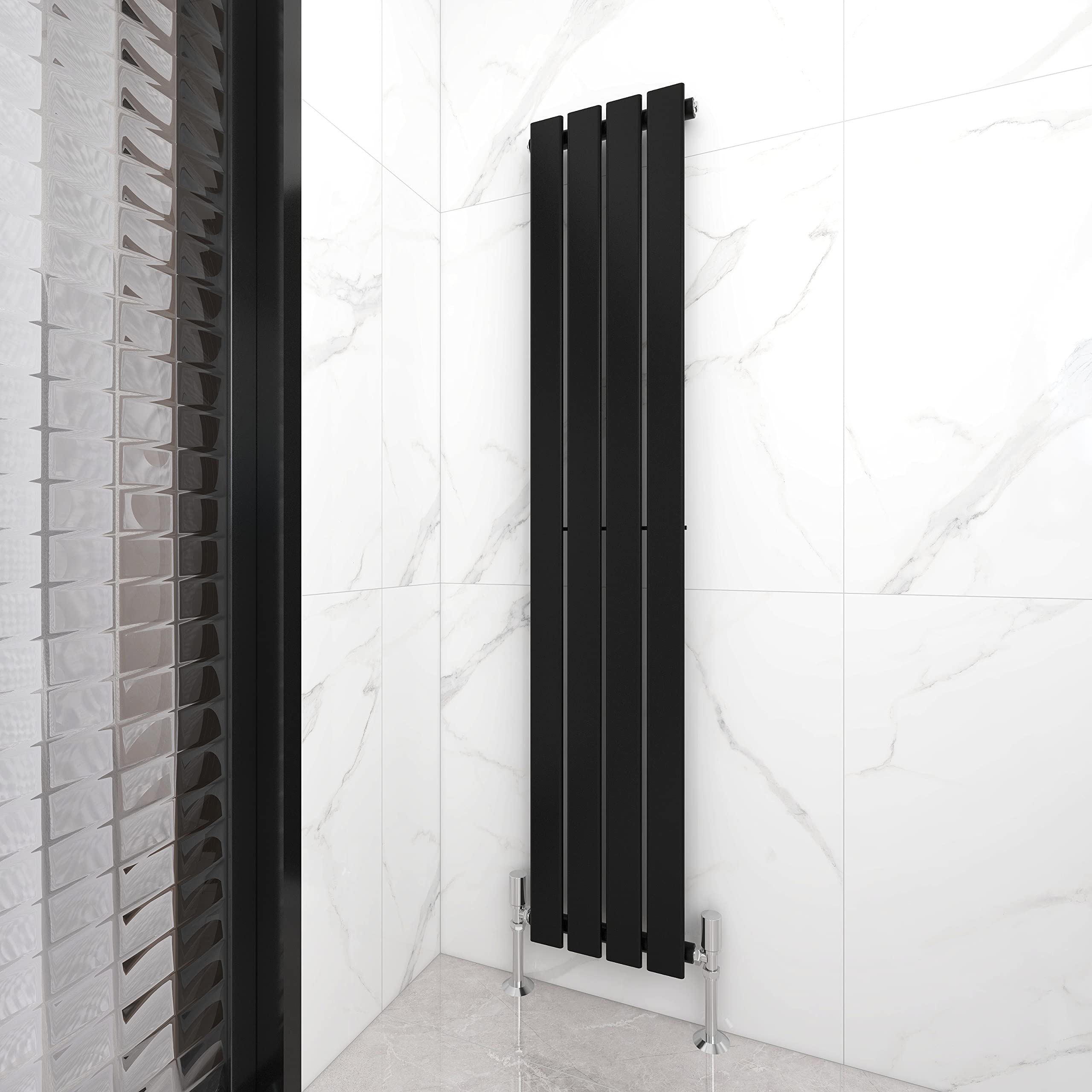 Mcc Direct Black Radiator Horizontal Vertical Designer Flat Panel Central Heating Radiator 1600Mm Height (1600X272mm Single, )