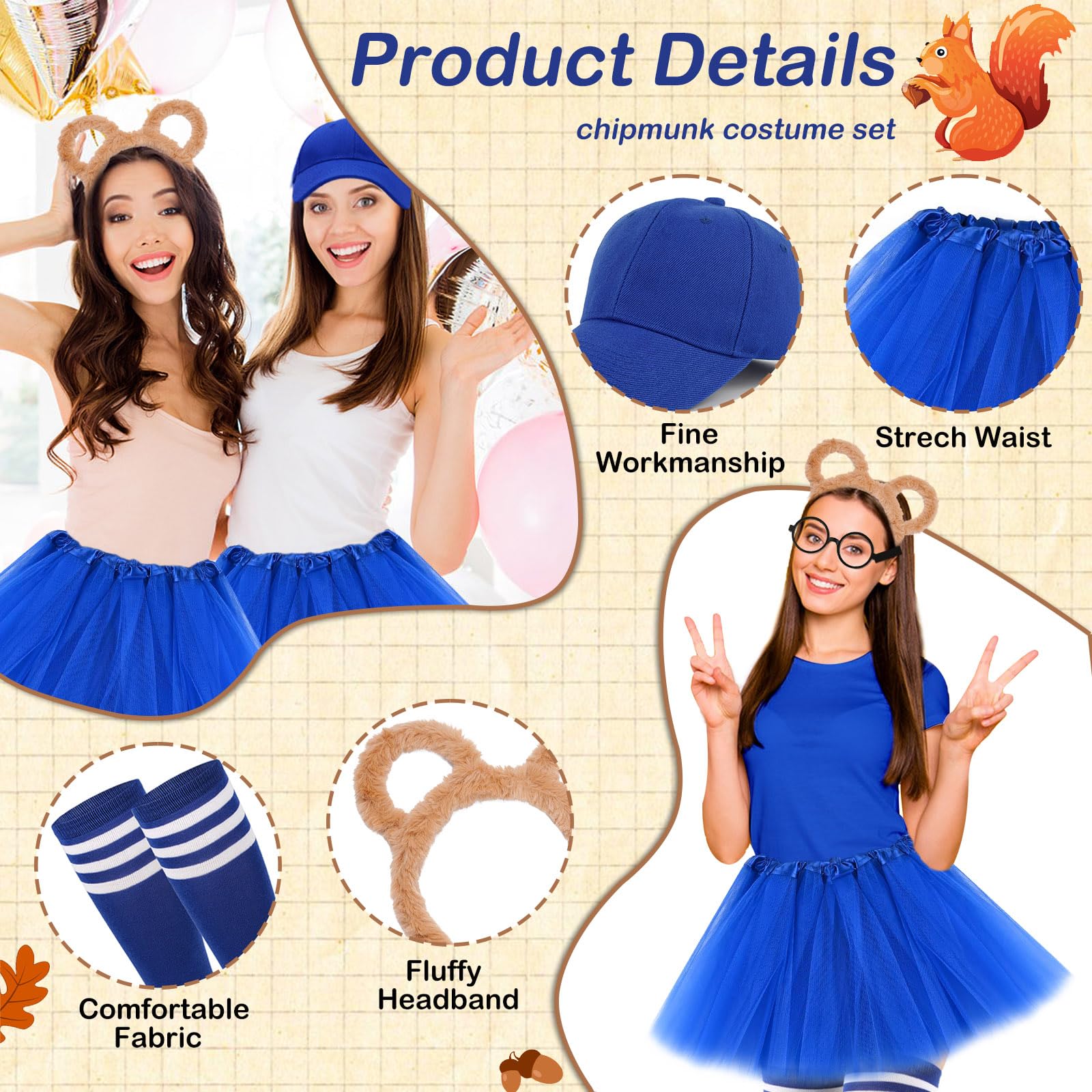UxClishe 4 Pcs Chipmunk Costume Set - Image 3