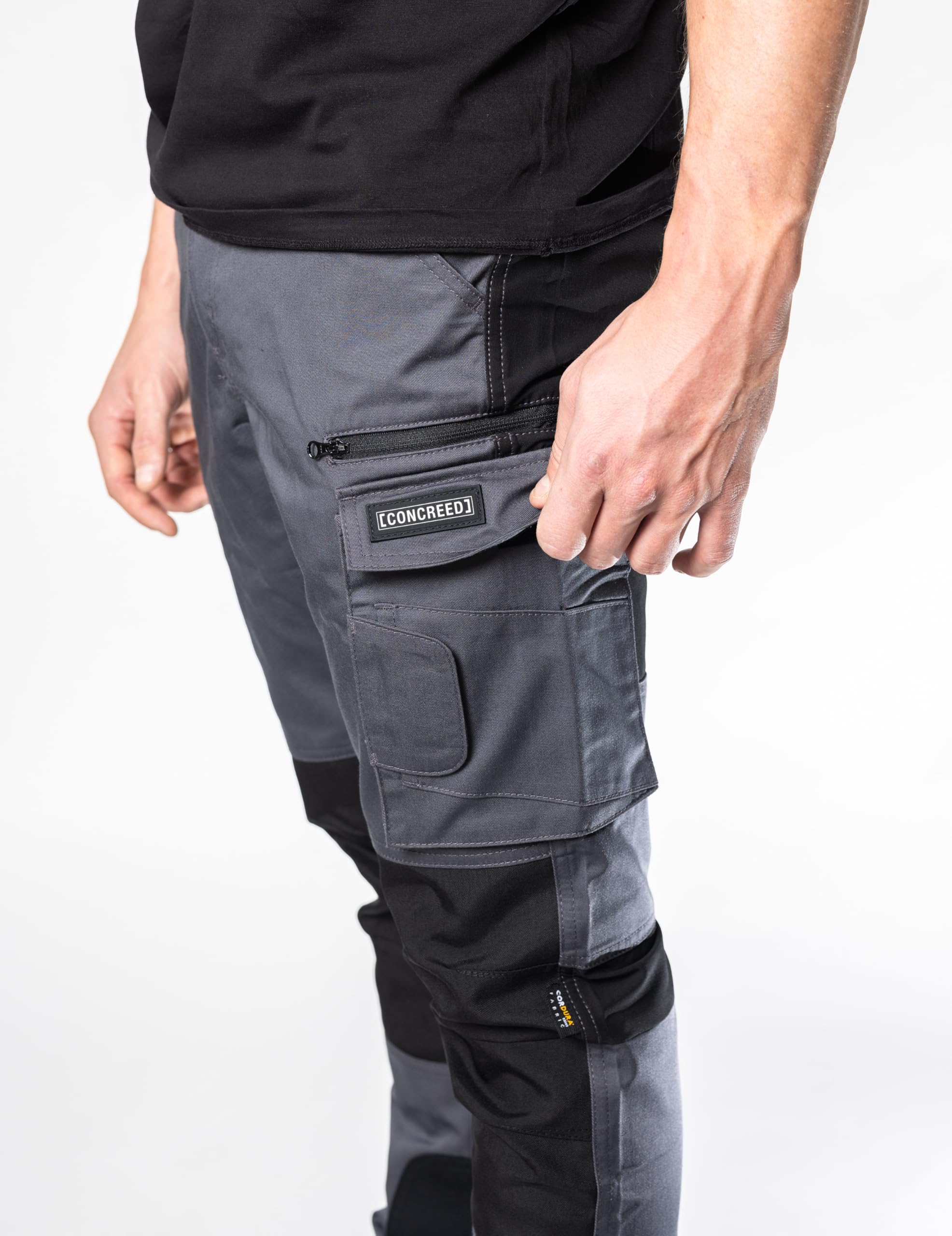 WorkRacer - Pantalon de Travail Homme Slim-Fit - Pantalon Cargo Robuste Stretch et Cordura - Idéal Artisanat et Jardinage