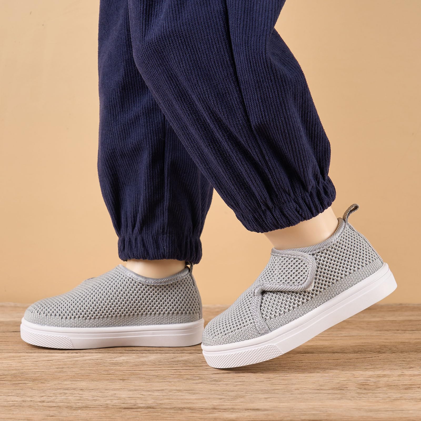 Newsonet Baby Shoes Boys Girls Baby Walking Shoes Non-Skid Lightweight Mesh First Walker Sneakers Grey Size 6-12 Months Infant