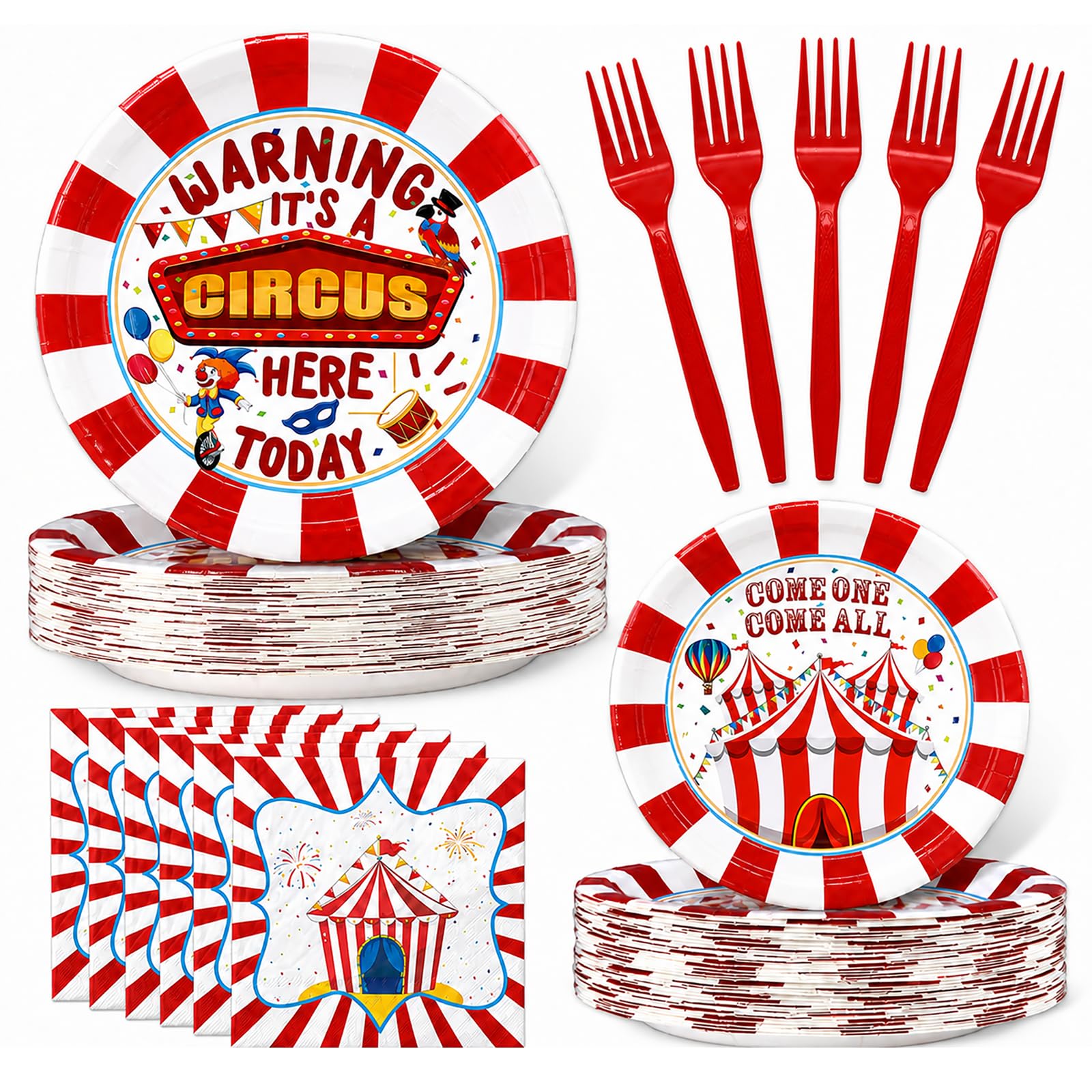 Kit de 40 recuerdos de fiesta, decoraciones de fiesta de cumpleaños (circo)