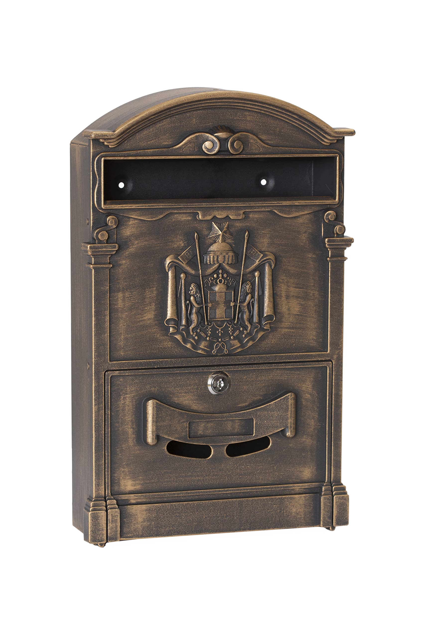 ARREGUI Residencia D-2151/B Boîte aux Lettres individuelle en Aluminium, Style Classique, Taille M (Courrier Format A4, Magazine), Boîte aux Lettres Murale décorative, Facile à Installer, Bronze