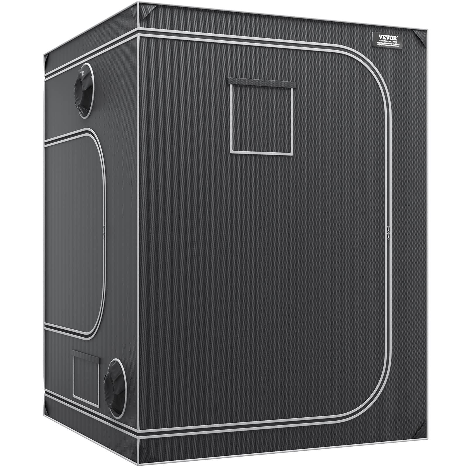 VEVOR Tente de Culture 152x152x203 cm Chambre de Culture Hydroponique Mylar 2000D Hautement Réfléchissante avec Fenêtre d'Observation, Sac à Outils, Plateau de Sol pour Culture de Plantes d'Intérieur