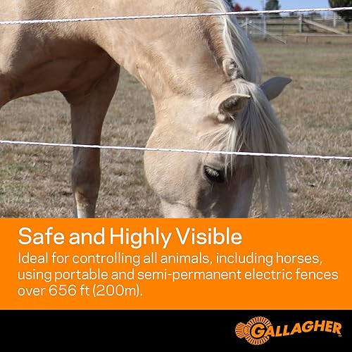 Miniatura 4 de Gallagher Valla eléctrica Turbo Equine Braid  Cercado resistente para caballos  656 pies  Conductividad superior  Potencia extrema  para vallas