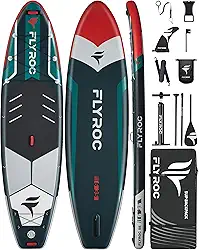 Prancha de remo inflável extra larga de 11'6x35'', prancha de stand up paddle para adultos, sup inflável estável para todos os níveis de habilidade, argolas em D, 3 alças, mochila de