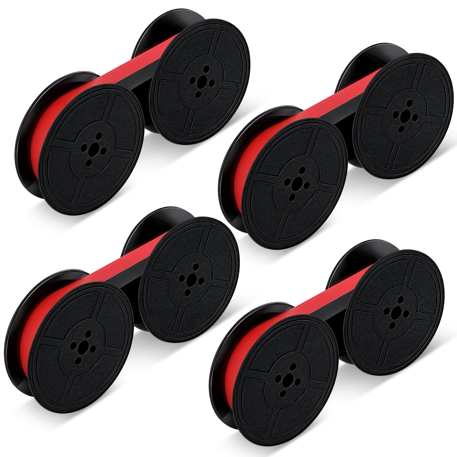 4 Pairs Universal Typewriter Ribbon, Vintage Typewriter Ink Ribbon 1/2 Inch Wide Black and Red Ink Ribbon Twin Spool Typewriter Ribbon Twin Spool