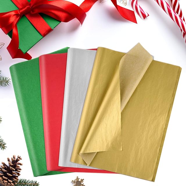 PLULON 60 Sheets Christmas Wrapping Tissue Paper Birthday, Tissue Paper for Home, Kitchen,DIY Crafts, Wrapping Accessory