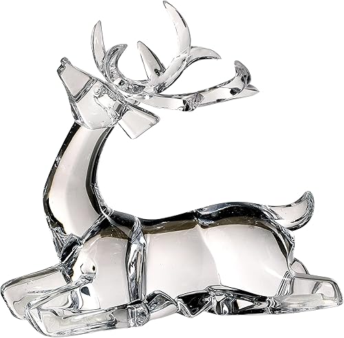 Miniatura 1 de TenWaterloo Reno acrílico de Navidad con aspecto de vidrio transparente, figura sentada, 7 pulgadas de alto