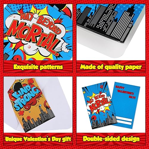 Miniatura 3 de Funrous Caja de 103 tarjetas del día de San Valentín para niños, buzón de San Valentín para premios escolares, regalos de intercambio para niños y