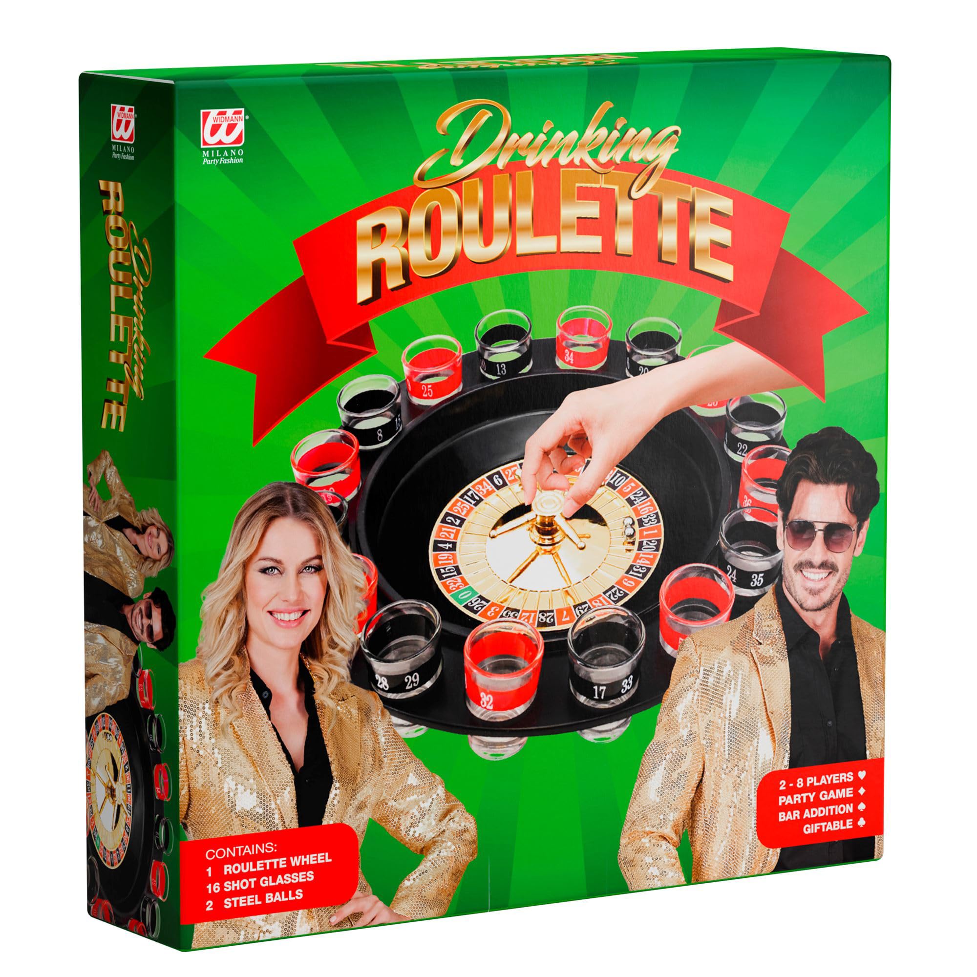 W WIDMANN MILANO Party Fashion 21076 - Gioco della Roulette, Gioco alcolico, Gioco D'Azzardo, Giochi per Feste dai 18 Anni in su