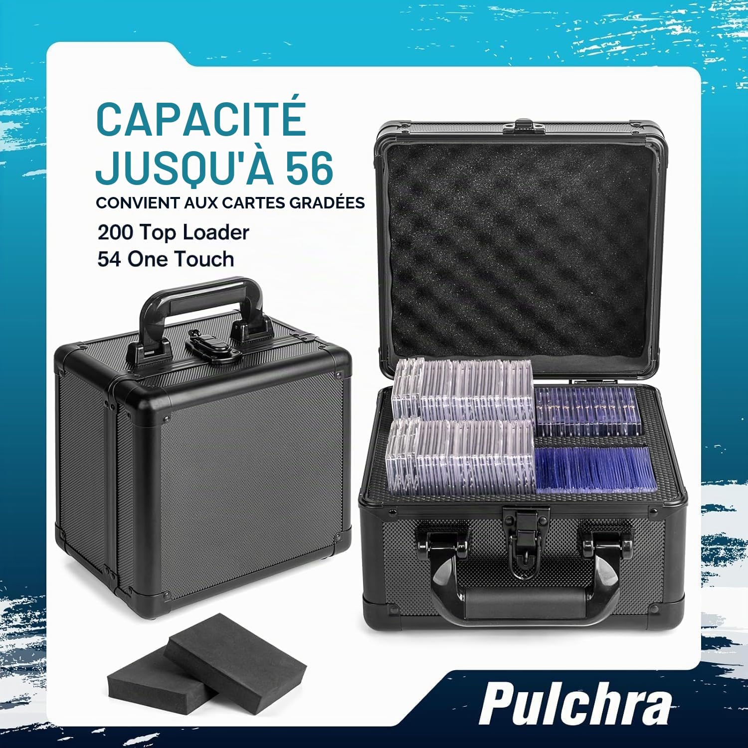 Pulchra Boîte de Rangement pour Cartes Gradées, Top Loader Boîtes avec Séparateurs, Boîte de Cartes Sport pour PSA MTG CSG BGS SGC, Boite Rangement Carte pour Collectionneurs