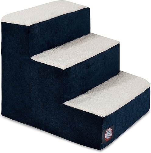 Miniatura 1 de Majestic Pet Escaleras portátiles para mascotas  Sensación suave de espuma Sherpa  Escalones para perros y gatos  Rampa para perros y gatos