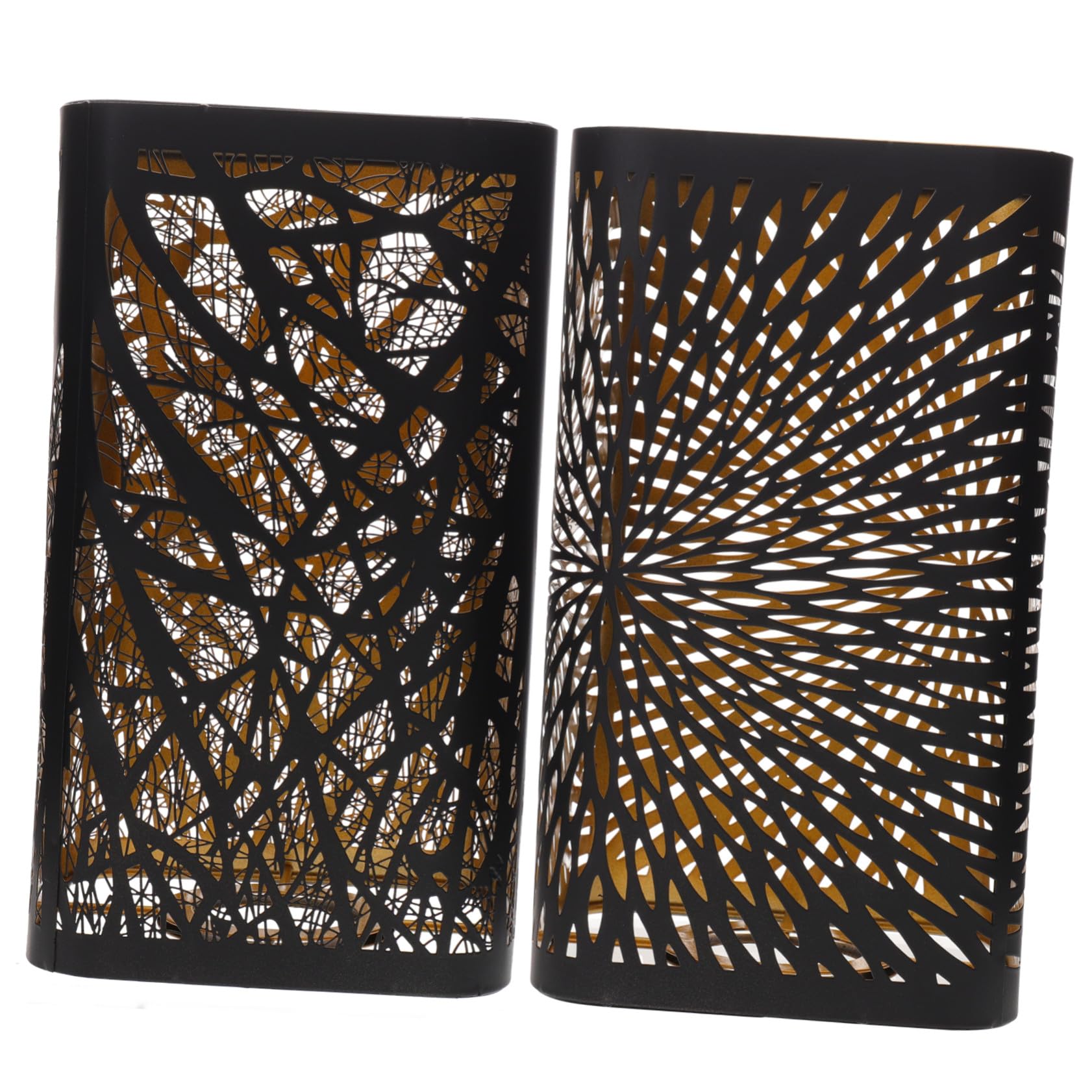 Hemobllo 2 piezas Lámpara de Mesa con Pantalla de Hierro Forjado Diseño Hueco y Cuadrado de Pantalla para Lámpara de Escritorio Fácil Instalación y Durabilidad