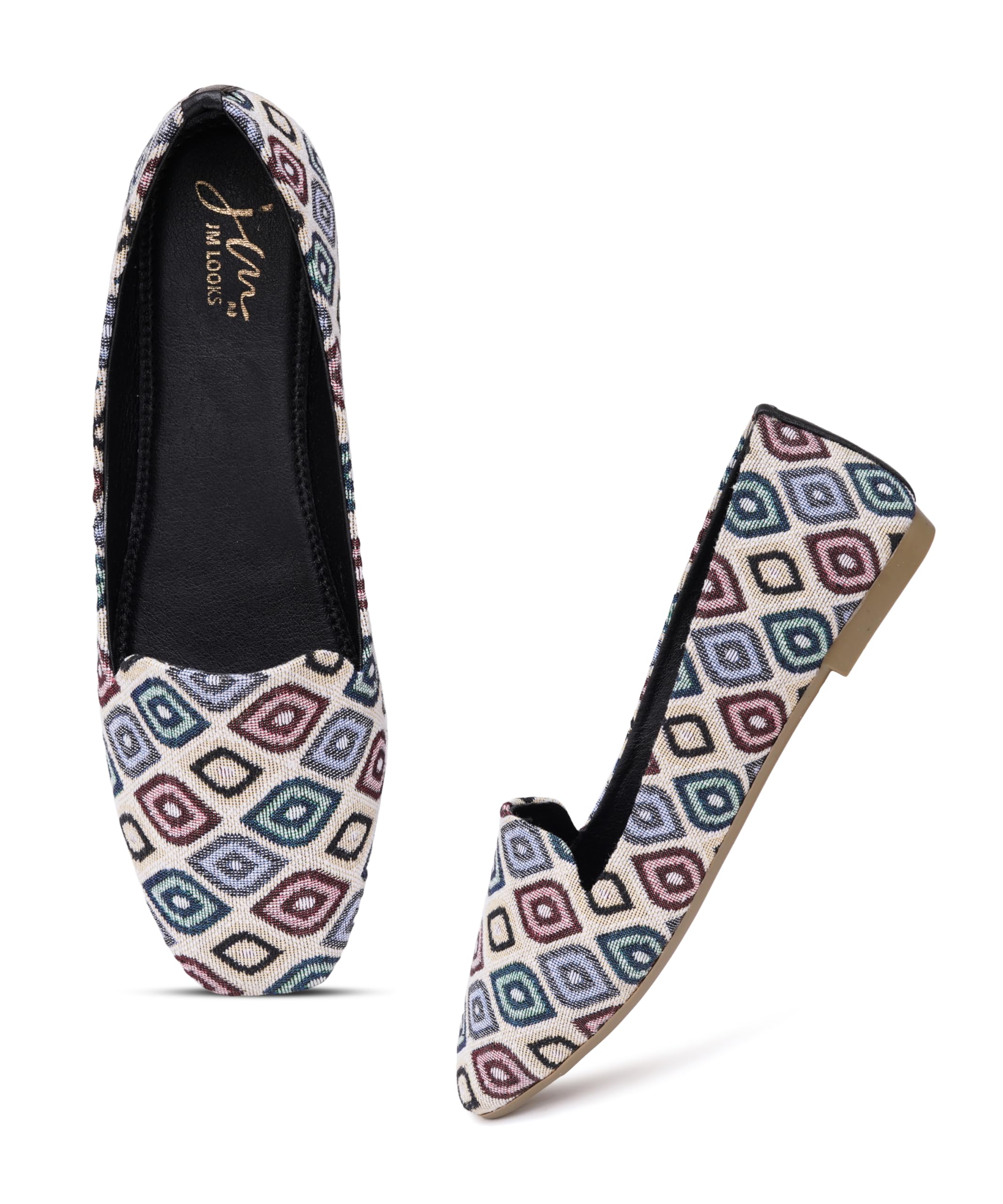 Women's Geometric Pattern Loafers Lightweight Comfortable Flat Shoes for Casual and Office Wear-image-5
