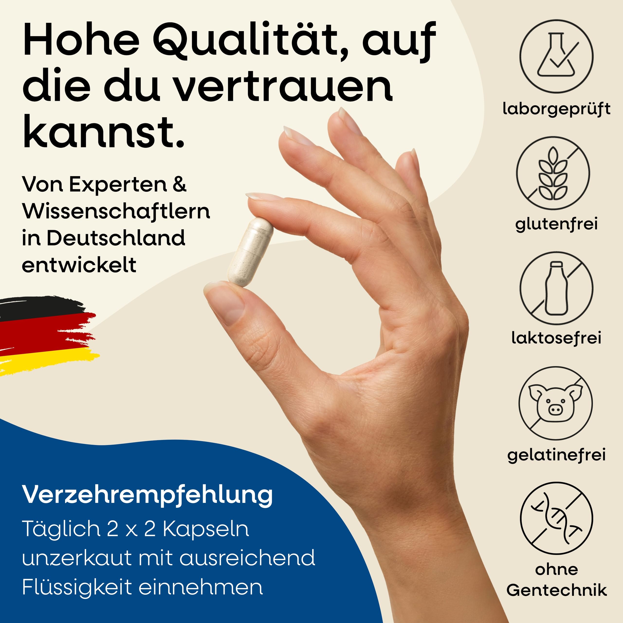 Glucosamin Chondroitin hochdosiert MSM Kapseln | 240 Stück | mit Vitamin C, Hyaluronsäure & Mangan | hochdosiert für Knorpel Knochen Kollagenbildung | laborgeprüft in Deutschland | 2 Monate Vorrat