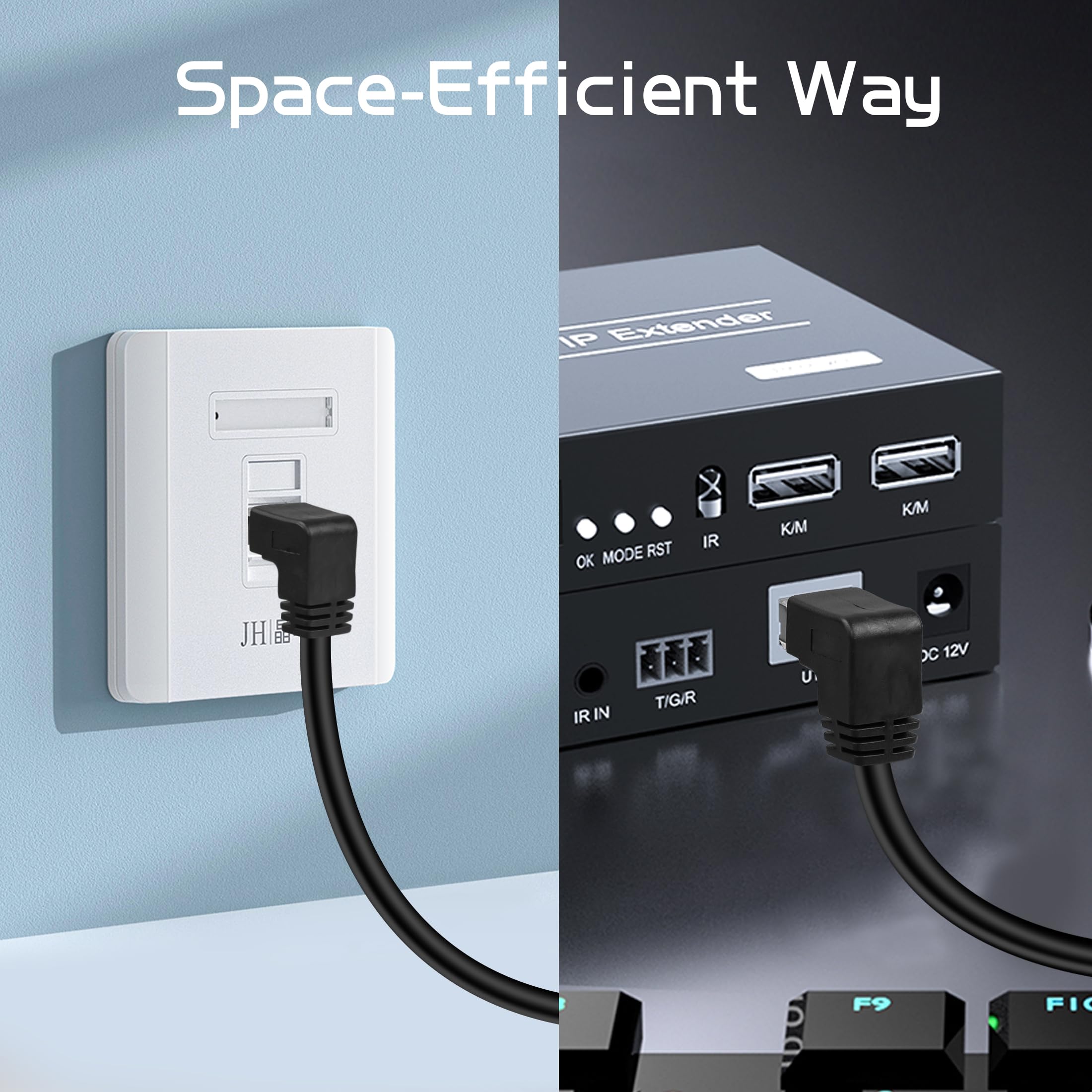 Cavo Ethernet Angolare 50cm: Addio Piaghe! Prolunga RJ45 Maschio-Femmina Gigabit Per Router E TV - 5