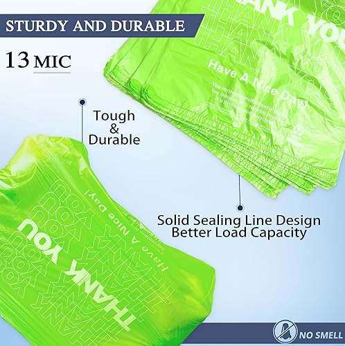 Miniatura 14 de YoYoRain Bolsas blancas de agradecimiento, 100 bolsas para camisetas, bolsas para llevar, bolsas de comestibles, reutilizables y desechables, rojo