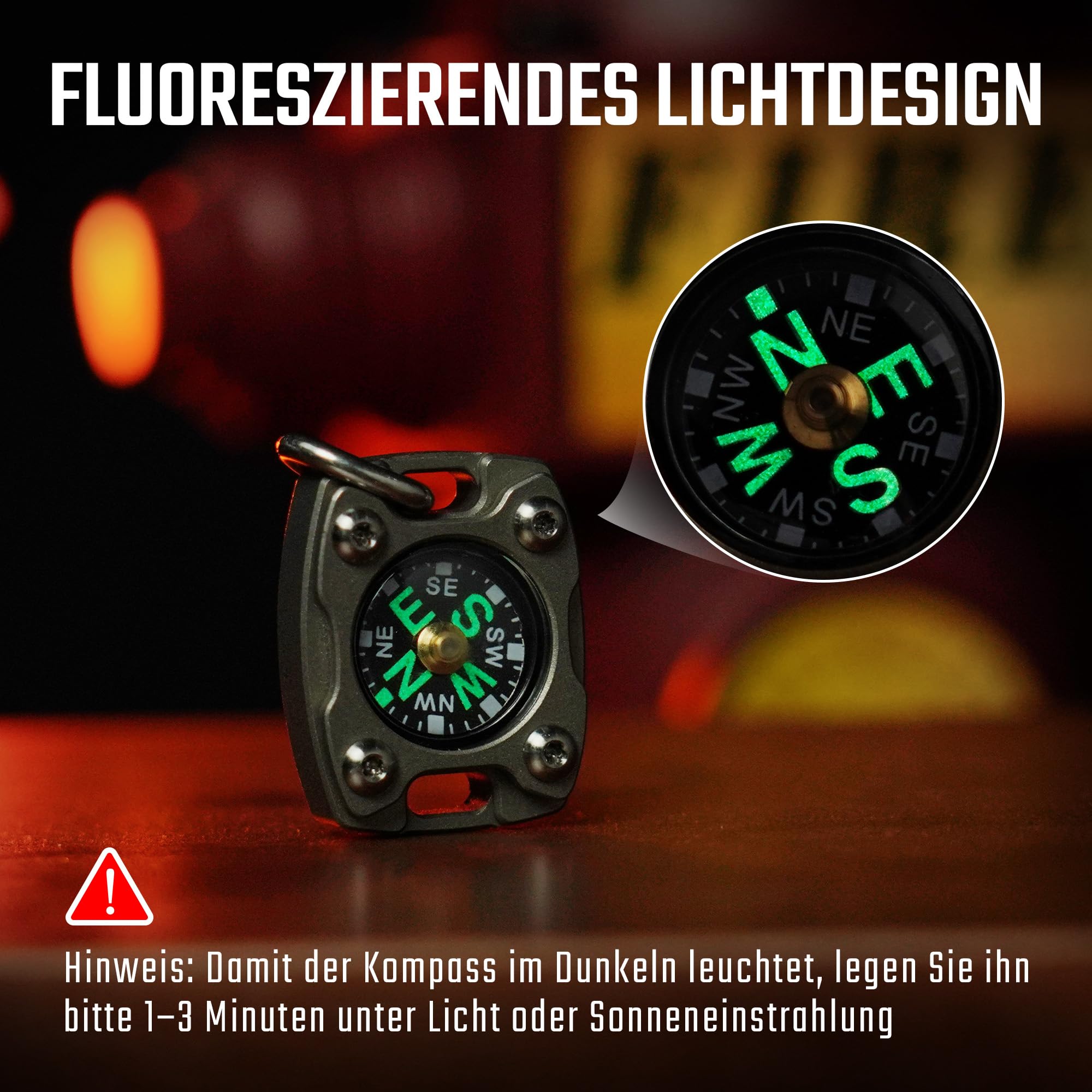 MecArmy Taschen Survival Kompass, Präzisionsnavigation mit Leuchtzifferblatt, wasserdichter Mini-Kompass mit Halskette – Ideal für Schulabschluss, Geburtstage, Outdoor-Wanderungen & Abenteuer
