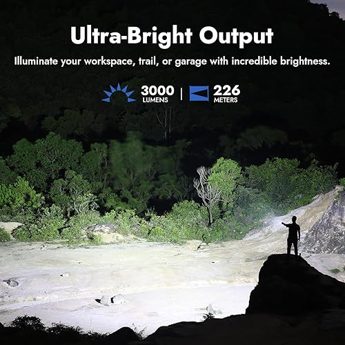Miniatura 2 de WUBEN Linternas L3 de alto lúmenes, 3000 lúmenes, linterna brillante recargable, carga USB C de doble vía 6 modos, linterna de mano IP68 para