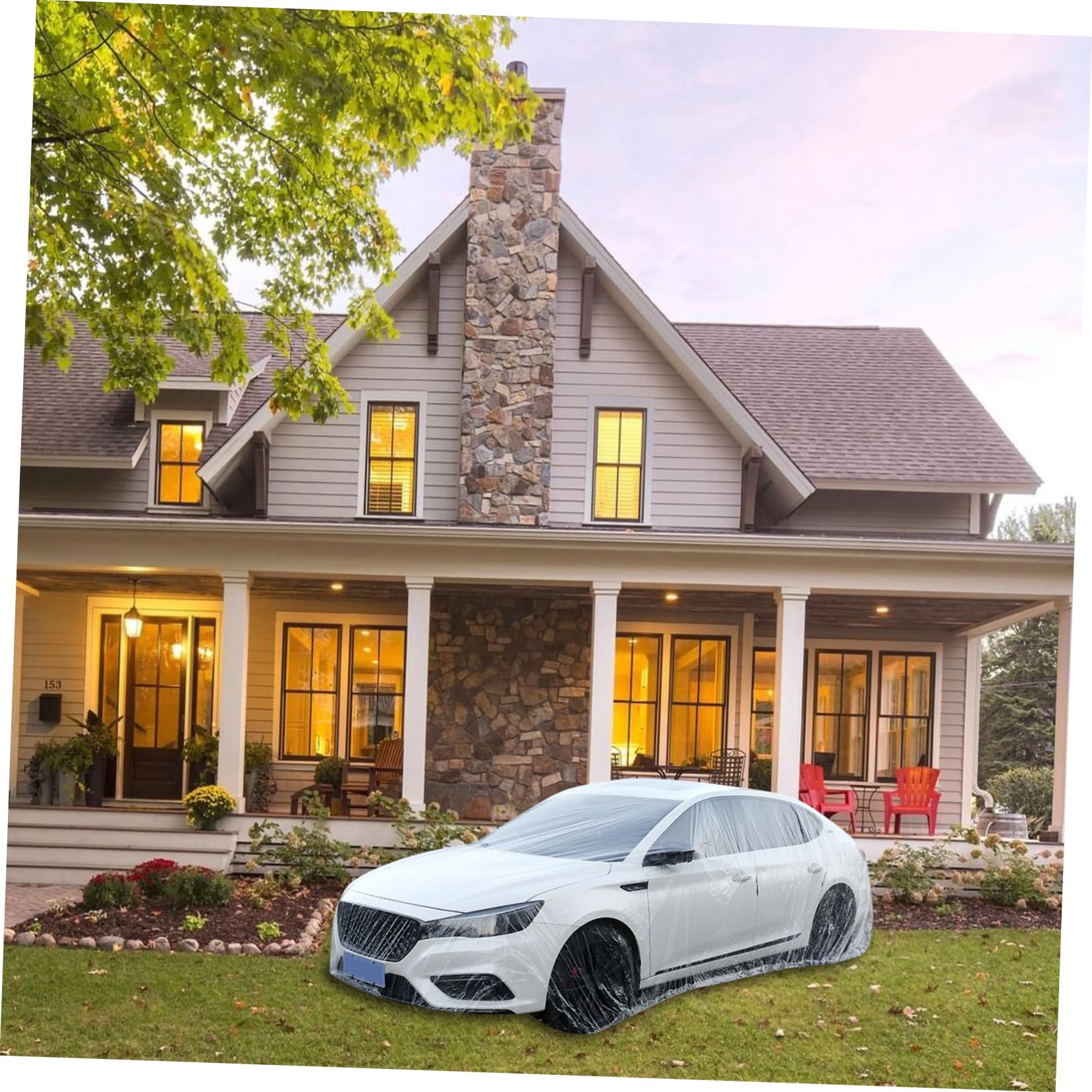 VINTORKY Car Protective Weather Outdoor Vehicle Shield Fit Pe Car Cover for Rain Dust Uv — view 6