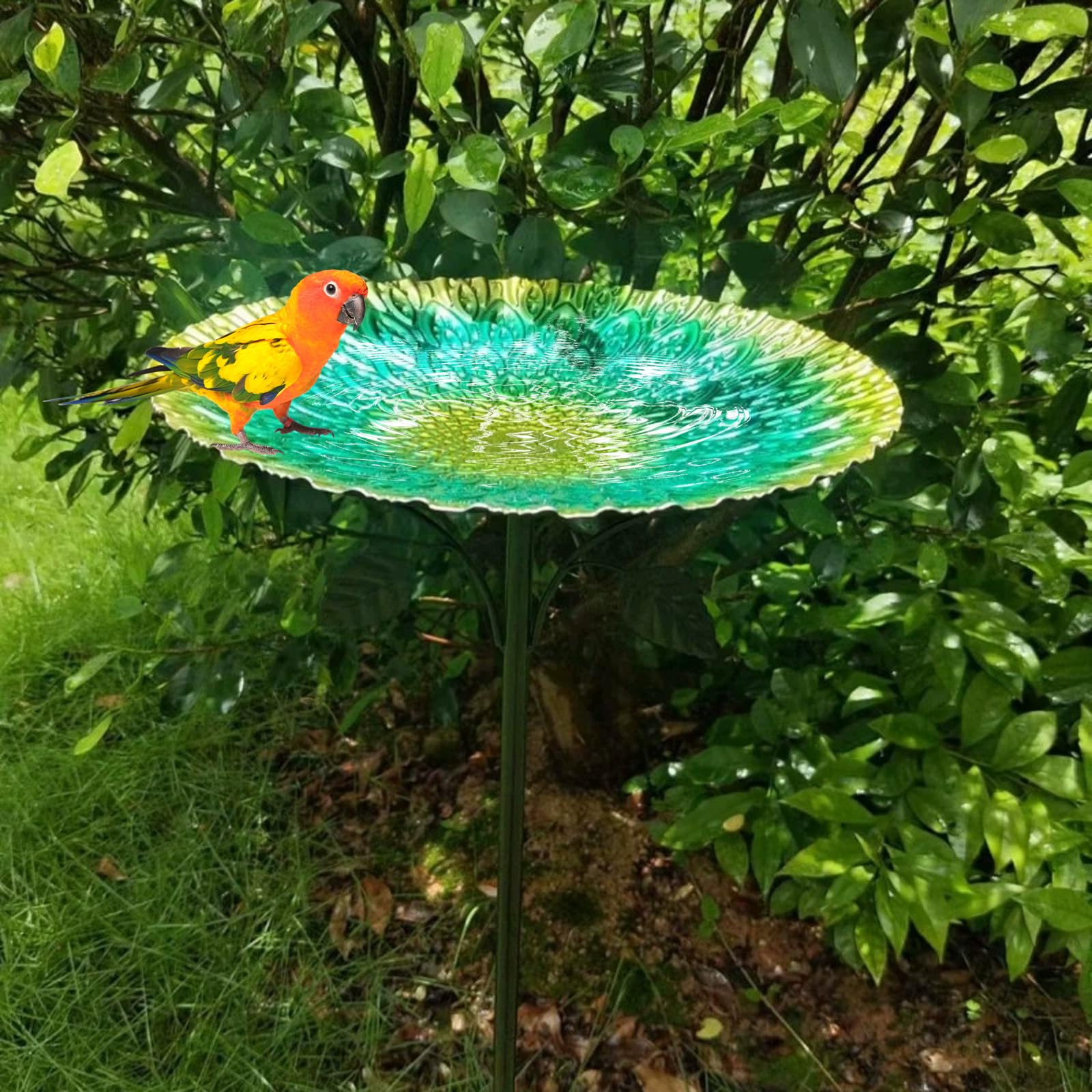 HIQE-FL Bain d'oiseaux,Abreuvoir Oiseaux 84cm,Mangeoires pour Oiseaux,Mangeoire Oiseaux,Bain pour Oiseaux,Bassin pour Oiseaux,Abreuvoir en Fonte,pour Jardin,Balcon,Terrasse